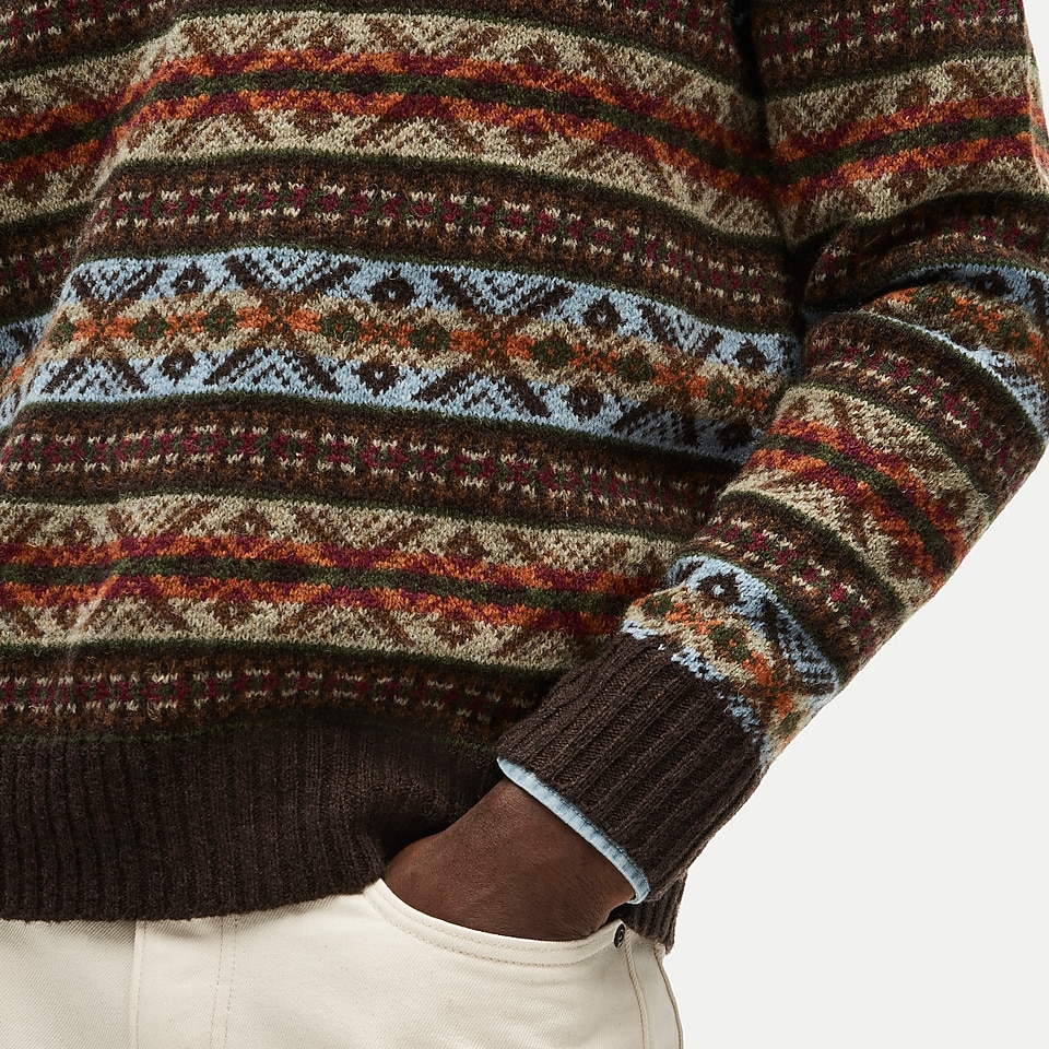 Rugged Merino Wool-blend Sweater In Stripe For Men | J.Crew