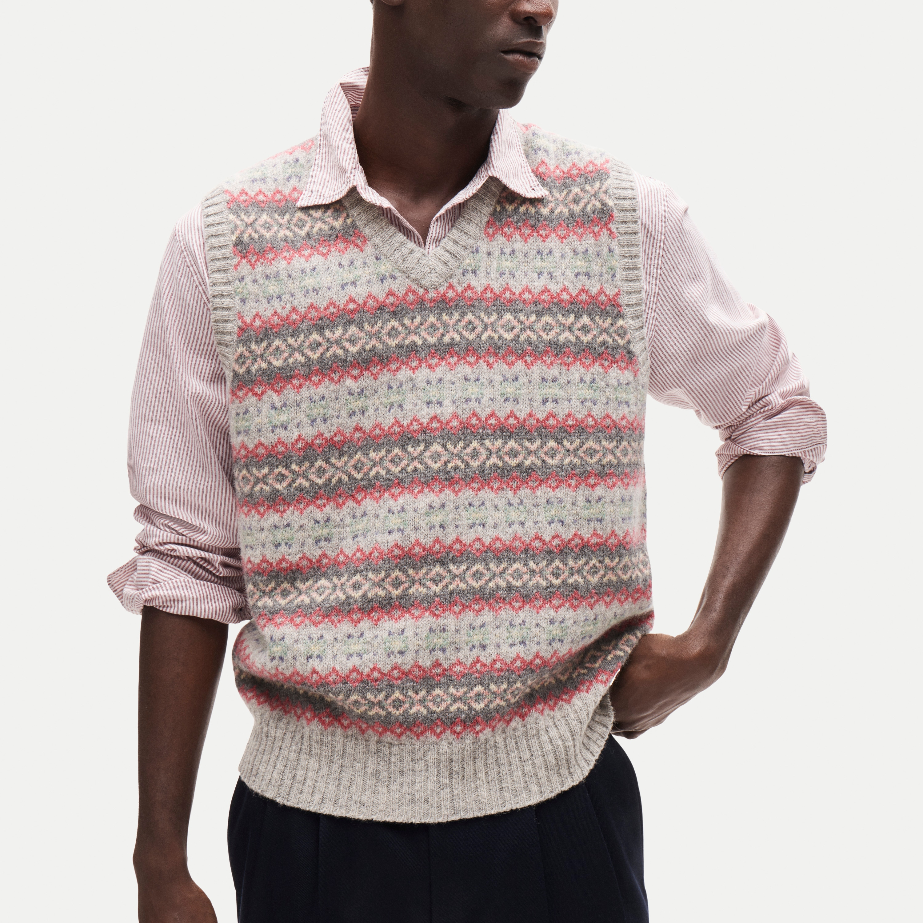 Fair Isle sweater-vest in wool