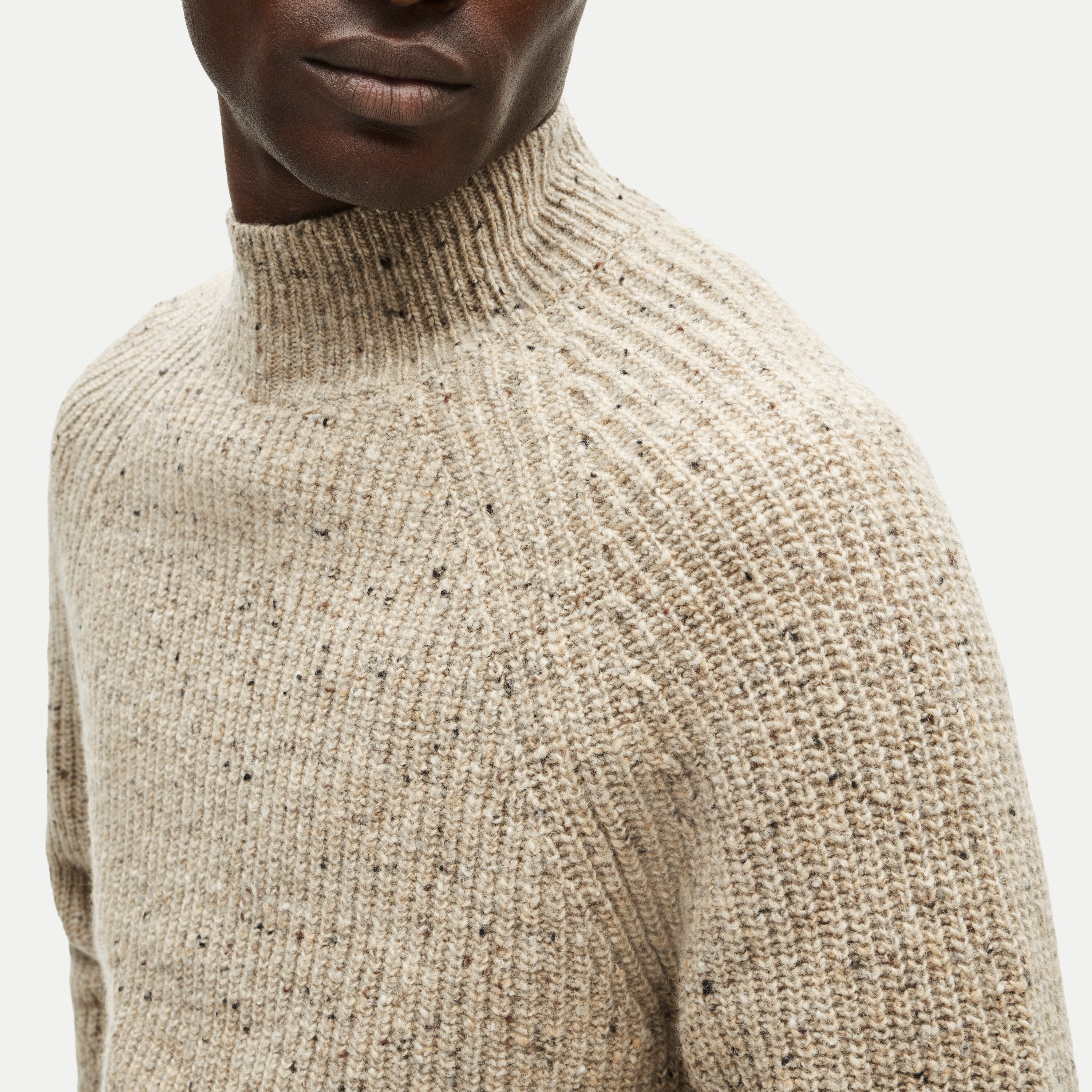 Mockneck sweater in wool