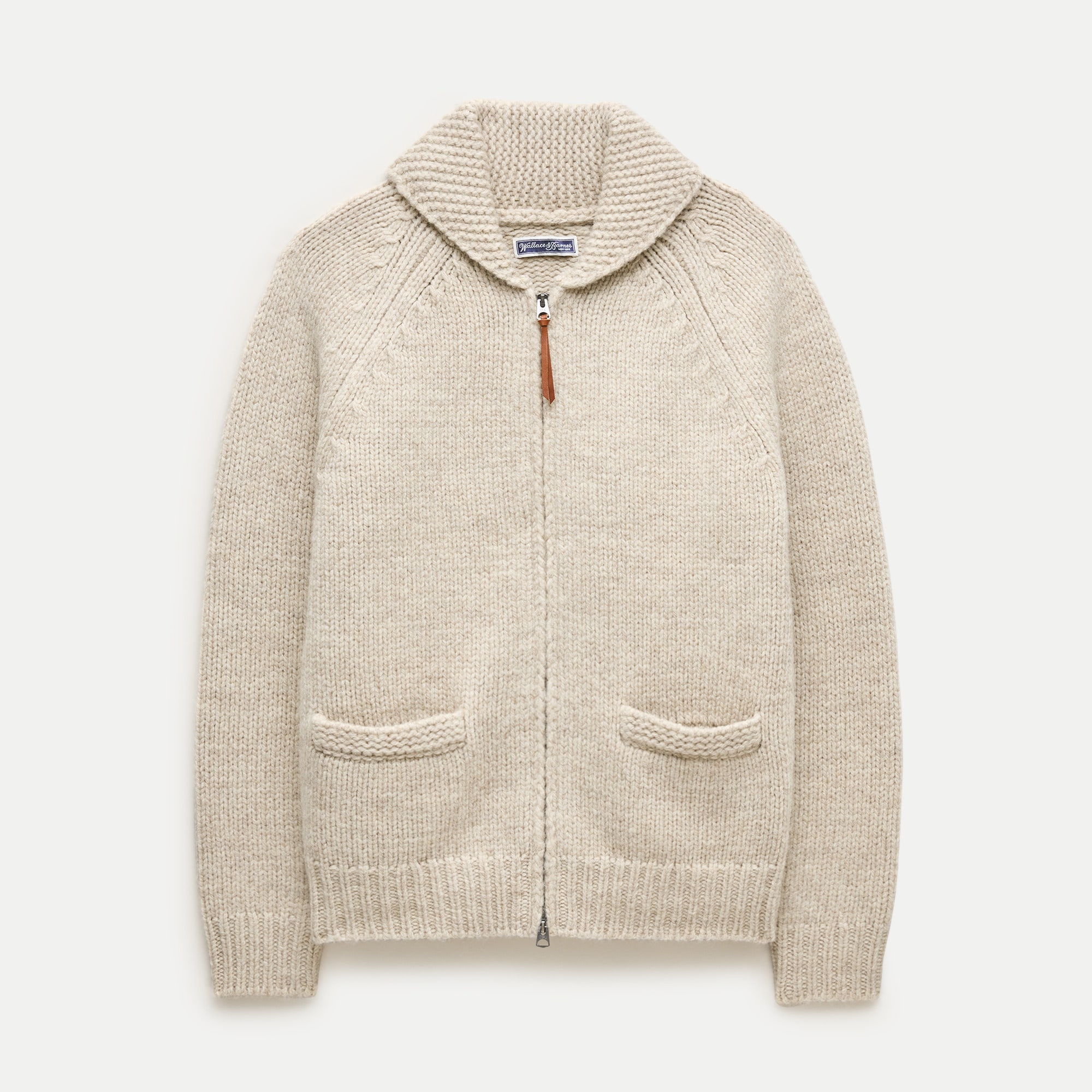 Wallace & Barnes shawl-collar full-zip loon cardigan in wool