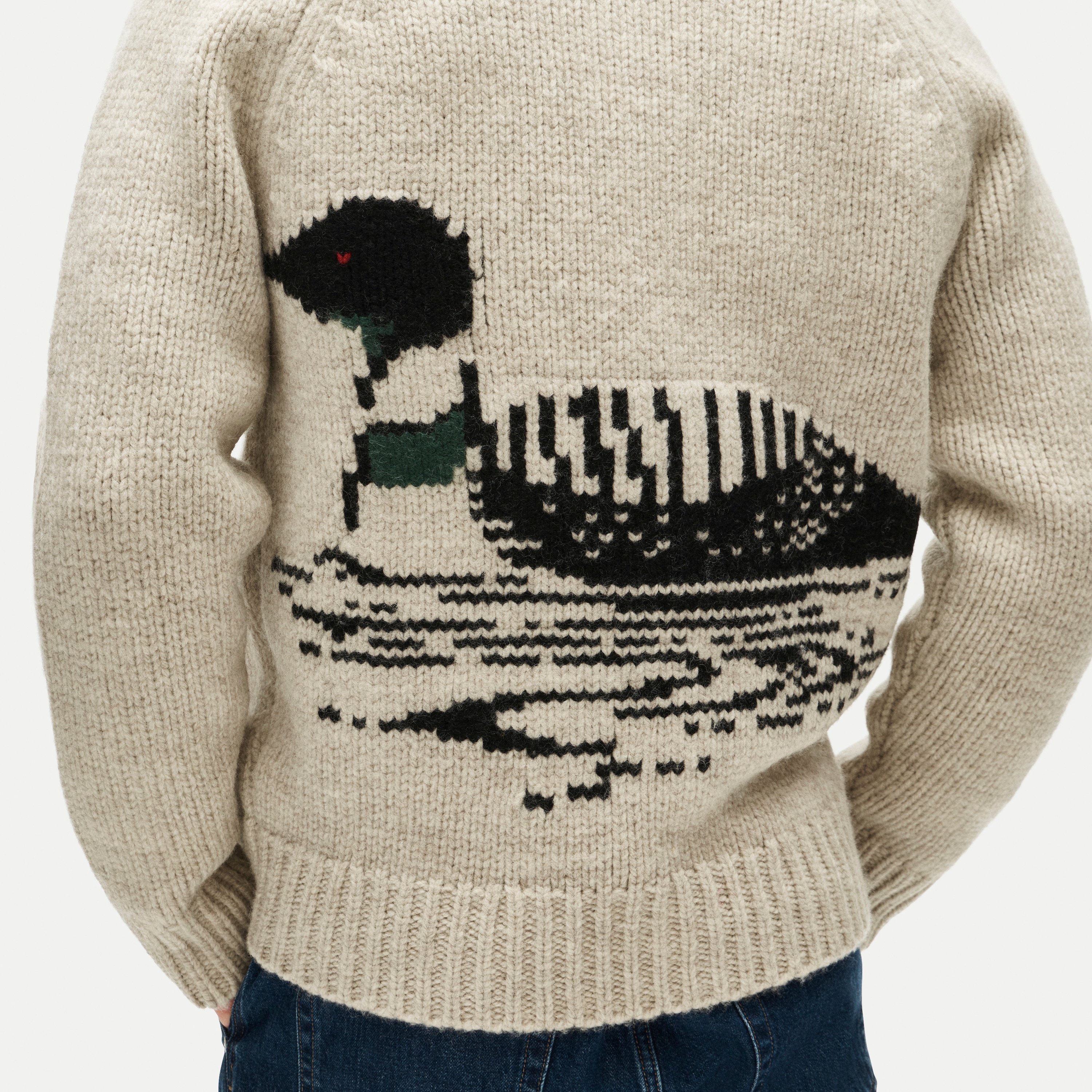 Wallace & Barnes shawl-collar full-zip loon cardigan in wool