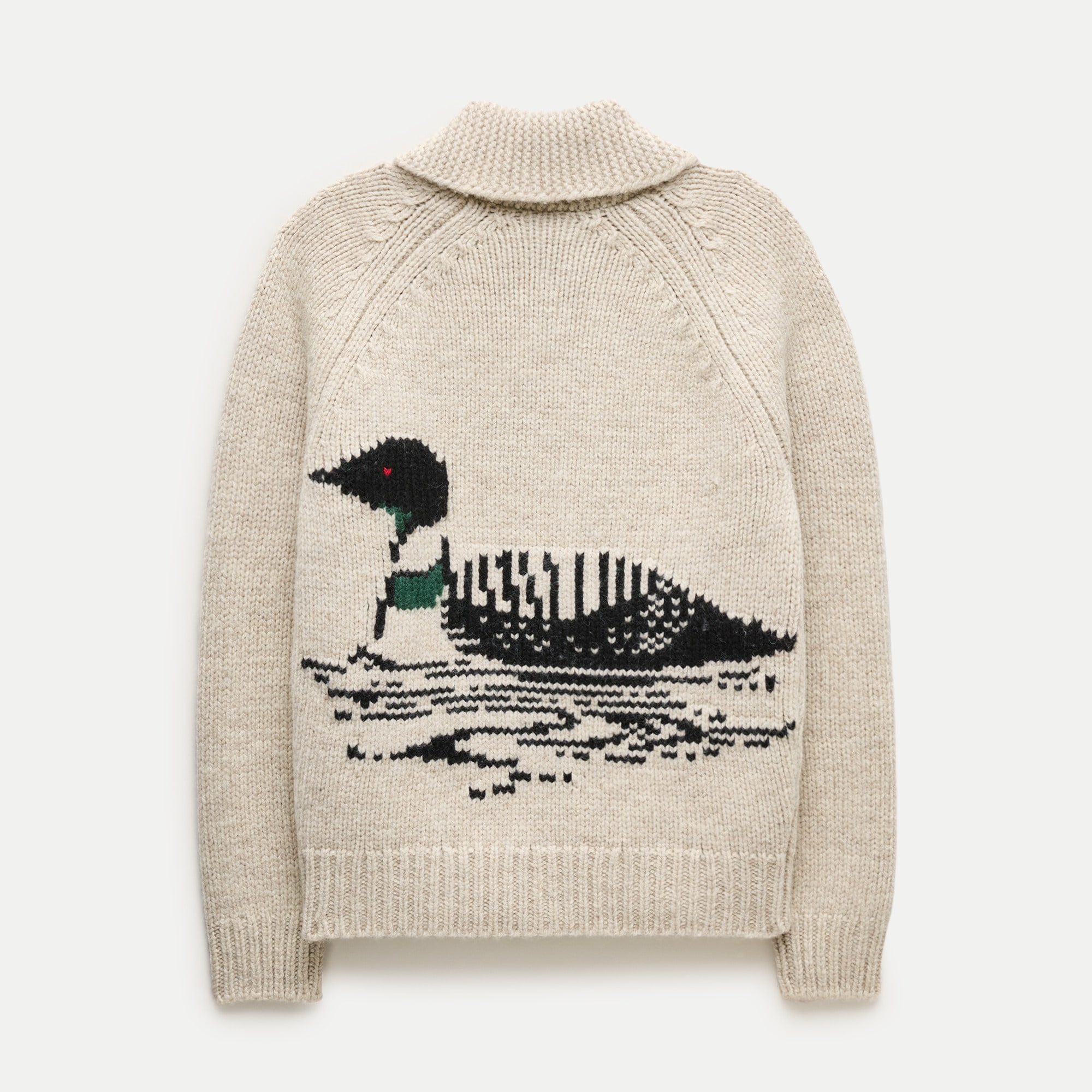 Wallace & Barnes shawl-collar full-zip loon cardigan in wool