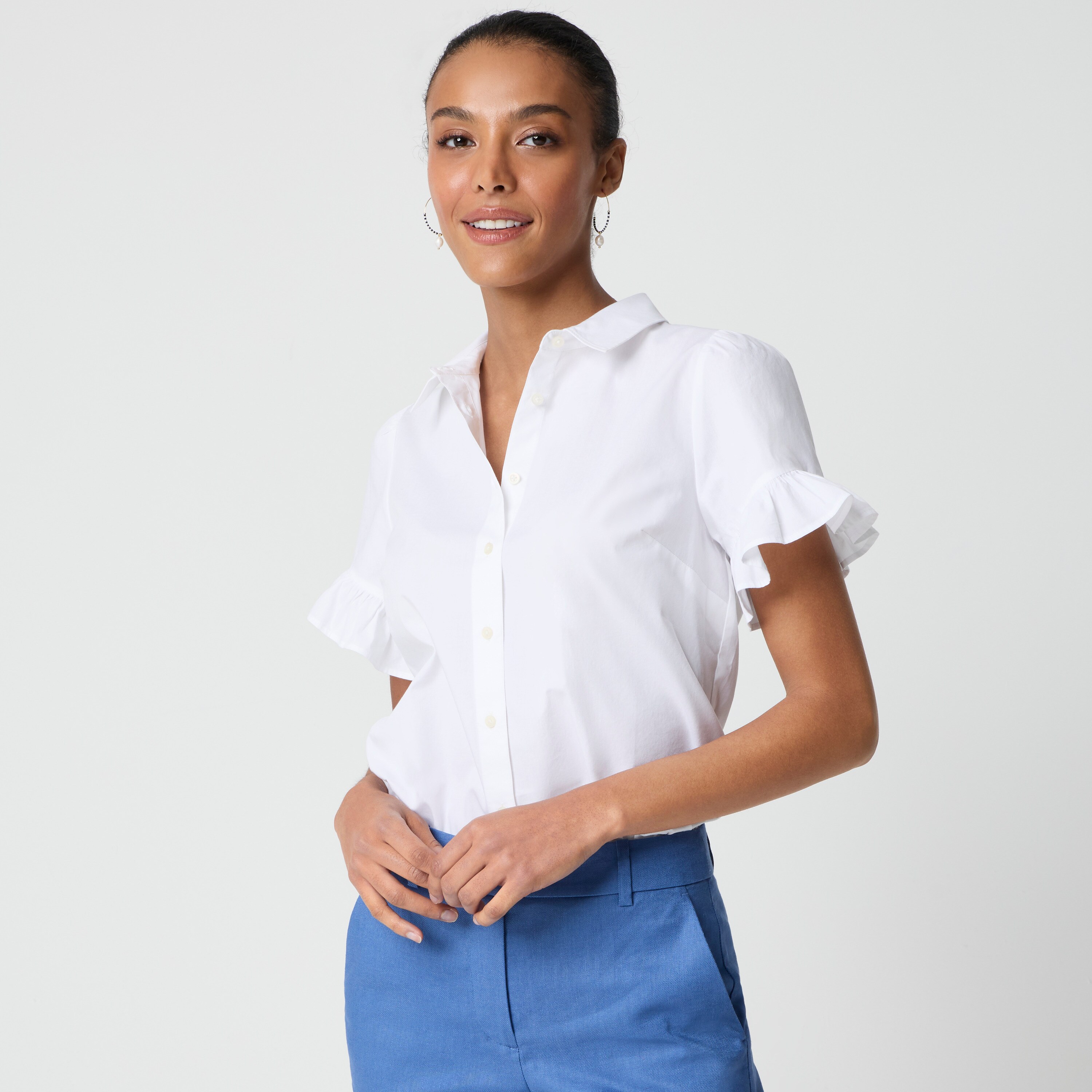 Ruffle-sleeve top