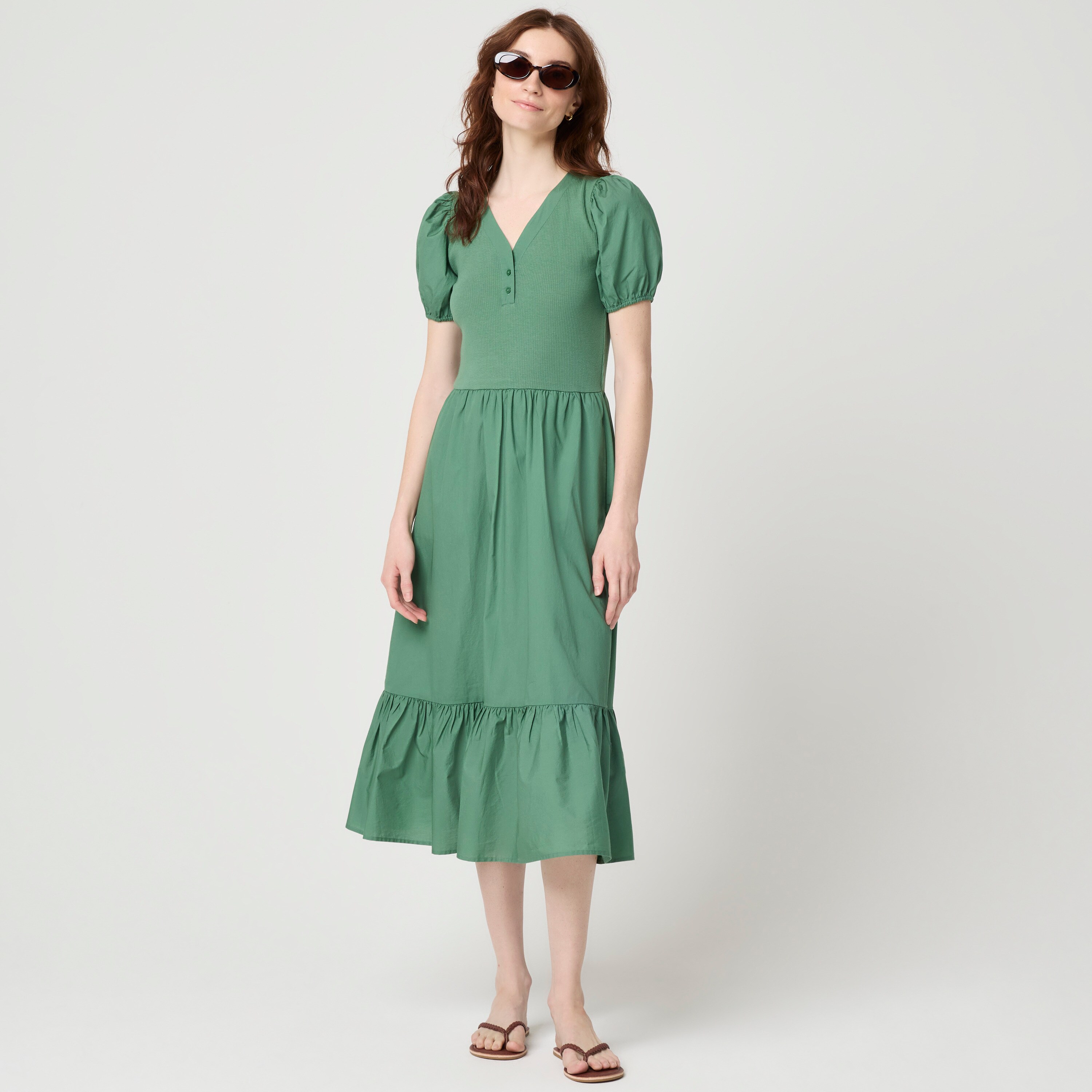 V-neck Mixed-media Dress For Women | Factory