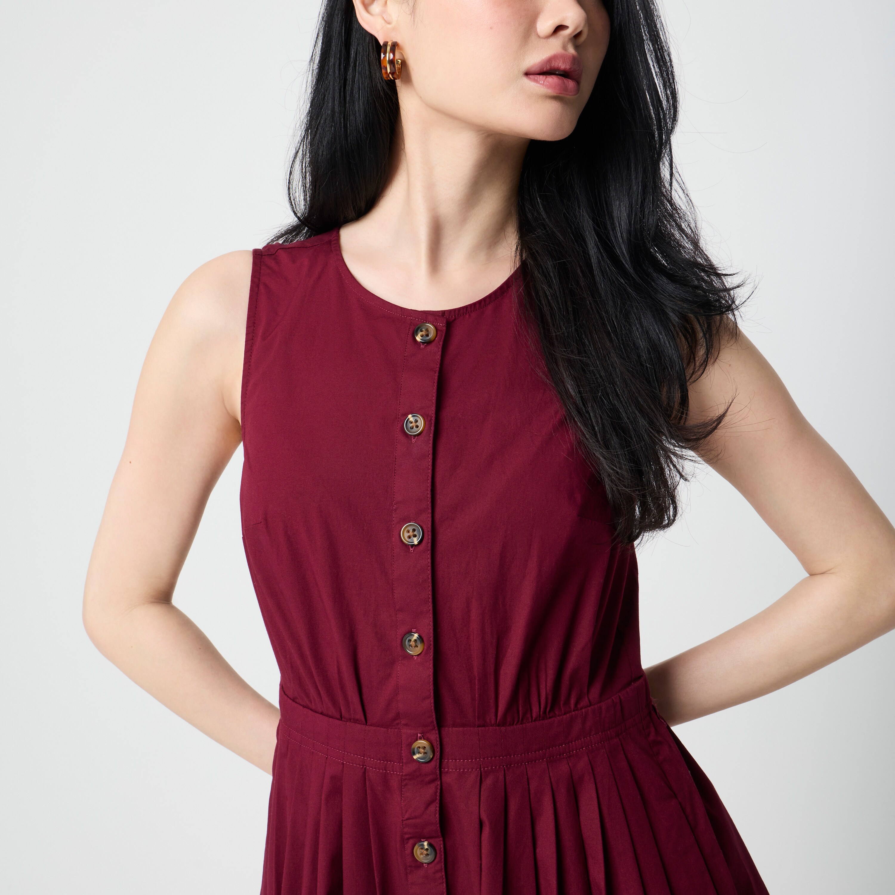Button-front midi dress