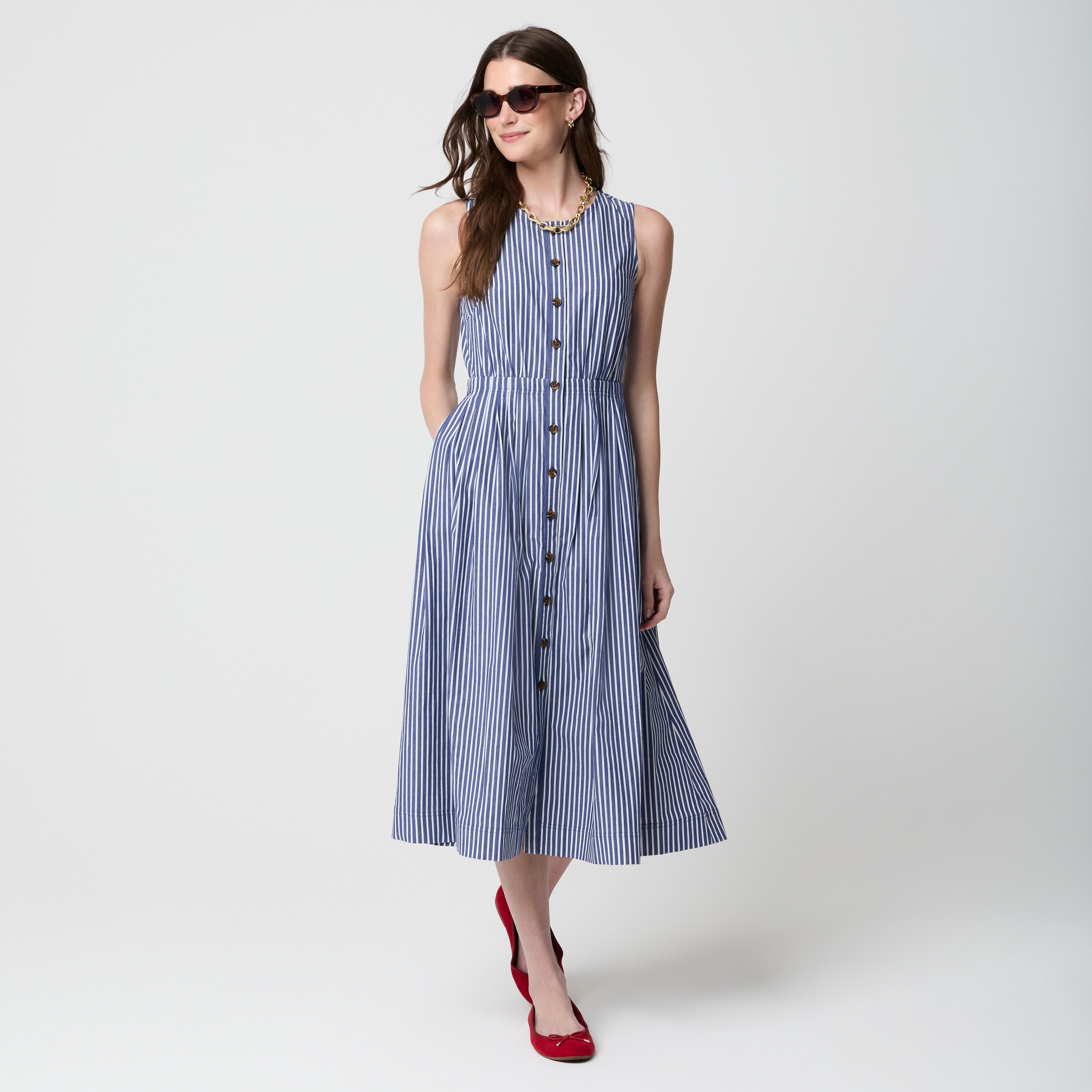 j crew button front a line midi dress Women's Striped Button-Front (London Stripe Chambray, Size 4) J.Crew Factory A-line Dresses - COS autopostr_pinterest_57593 98% regenagri Primary colour:Baby Blue