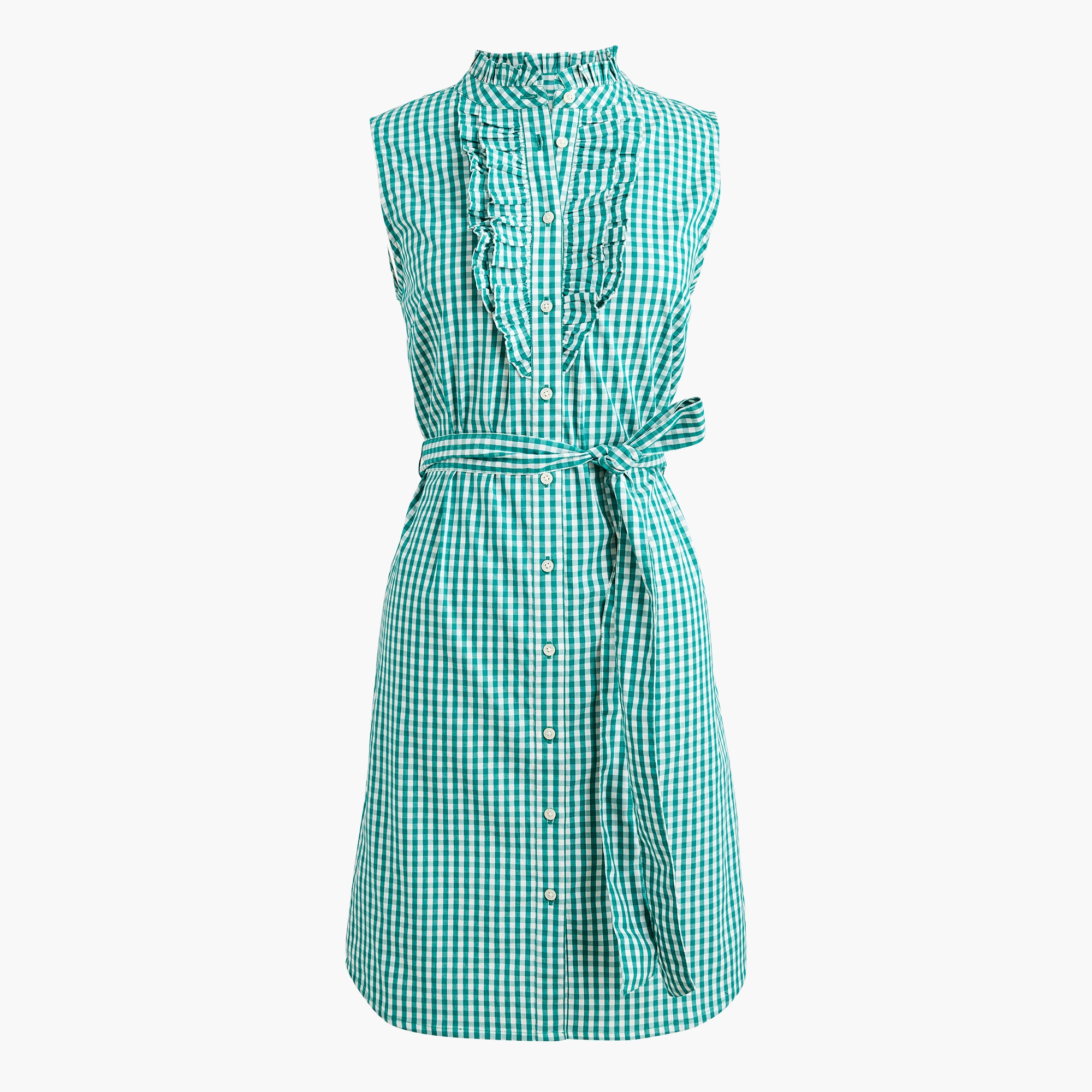 Gingham tie-waist mini dress