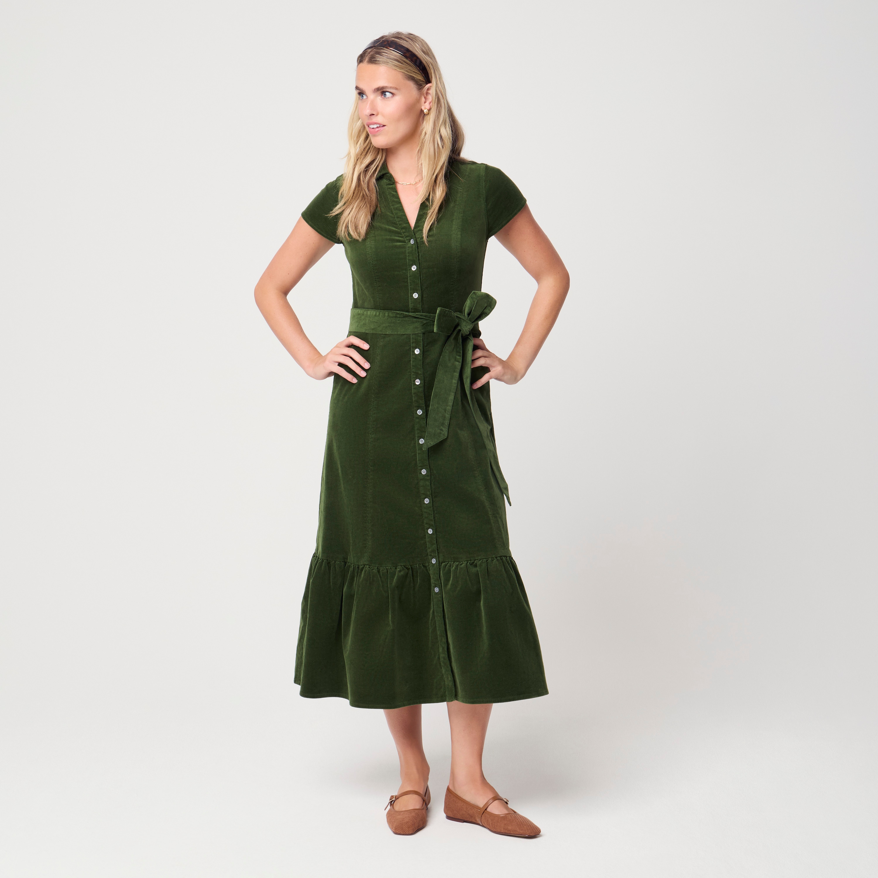 Corduroy Shirt-dress For Women