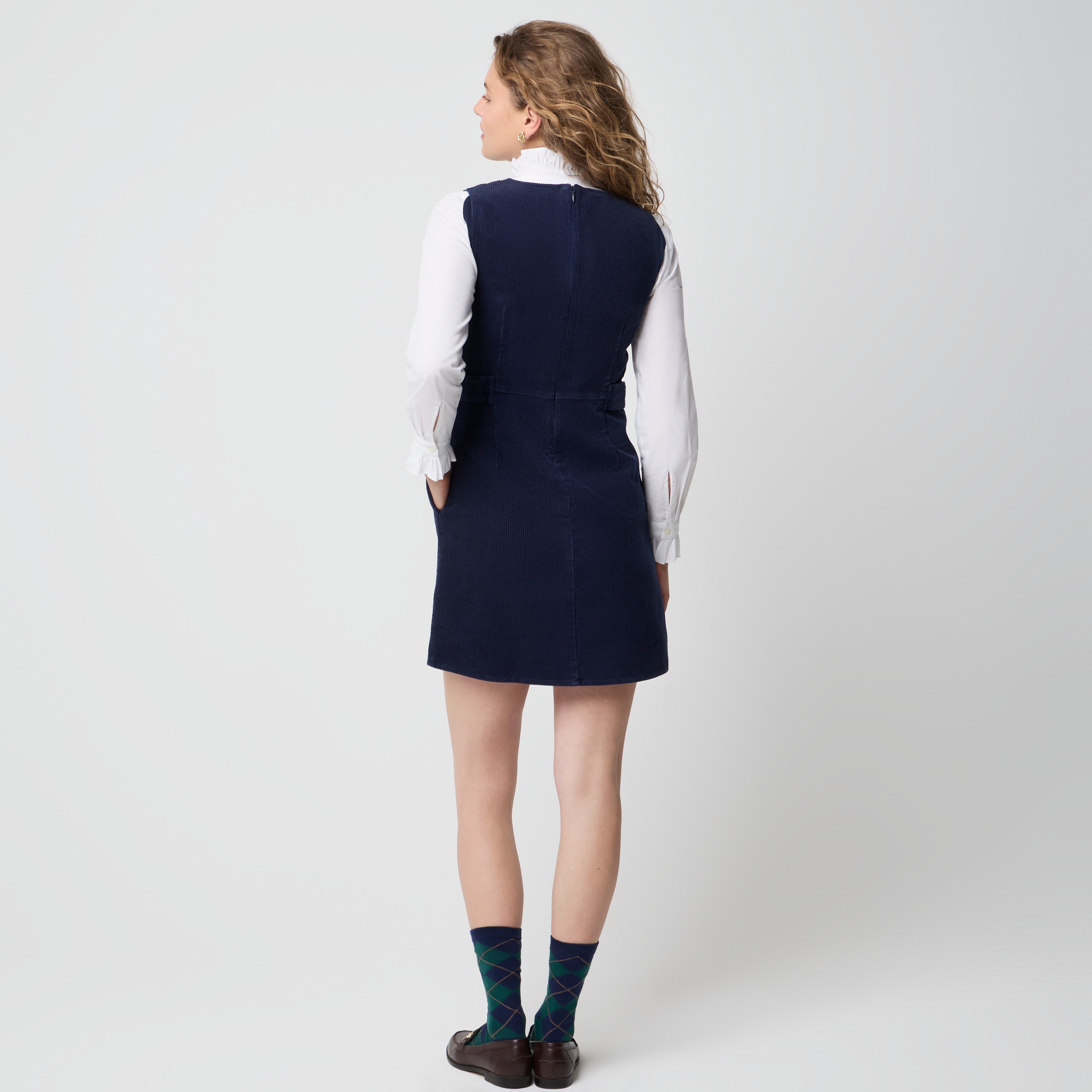 100% cotton corduroy mini dress