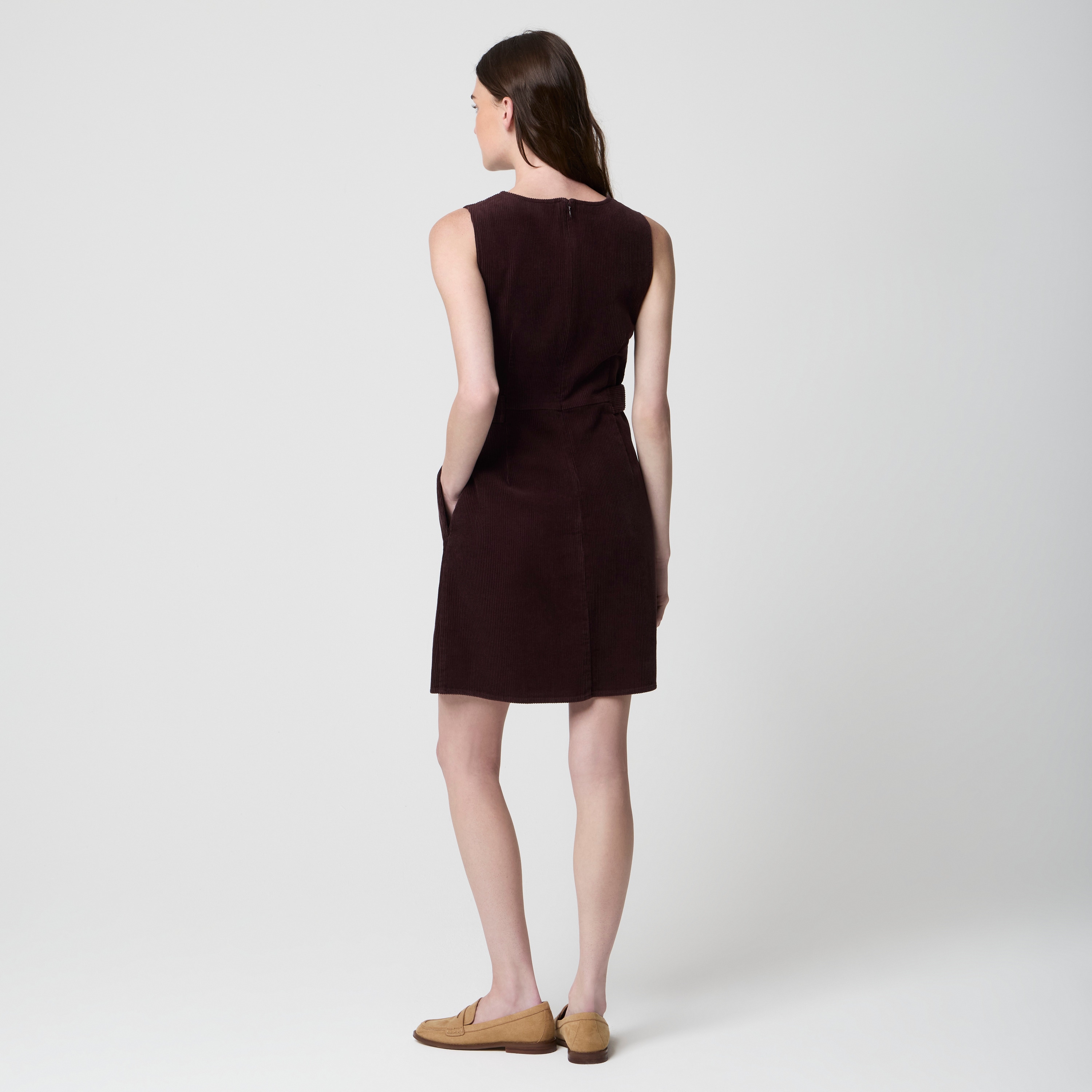 100% cotton corduroy mini dress