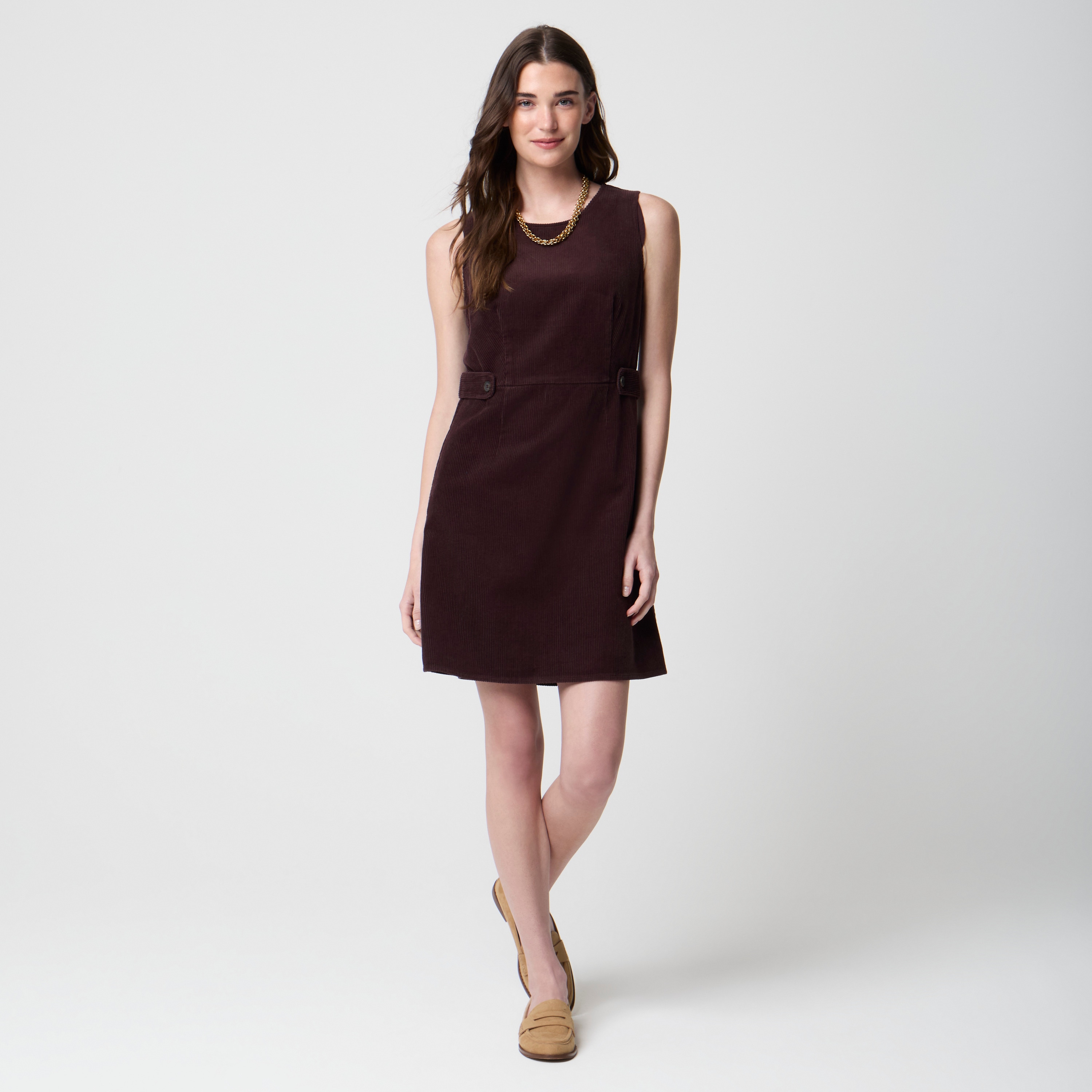100% cotton corduroy mini dress