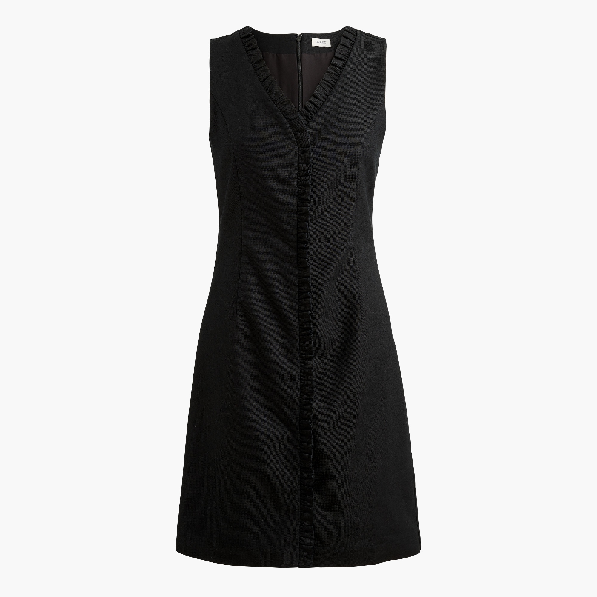 Button-front linen-blend dress