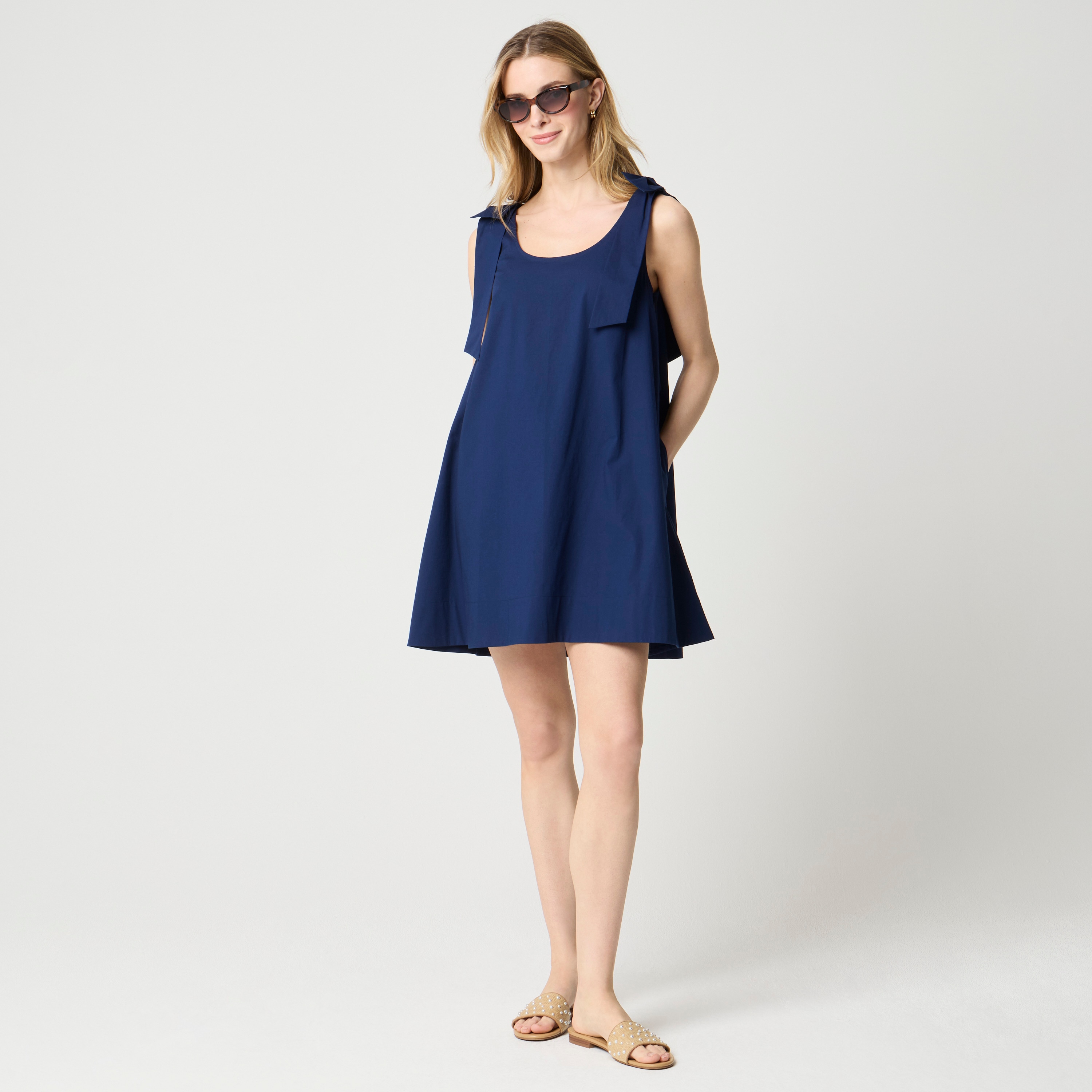 Tie-shoulder mini dress