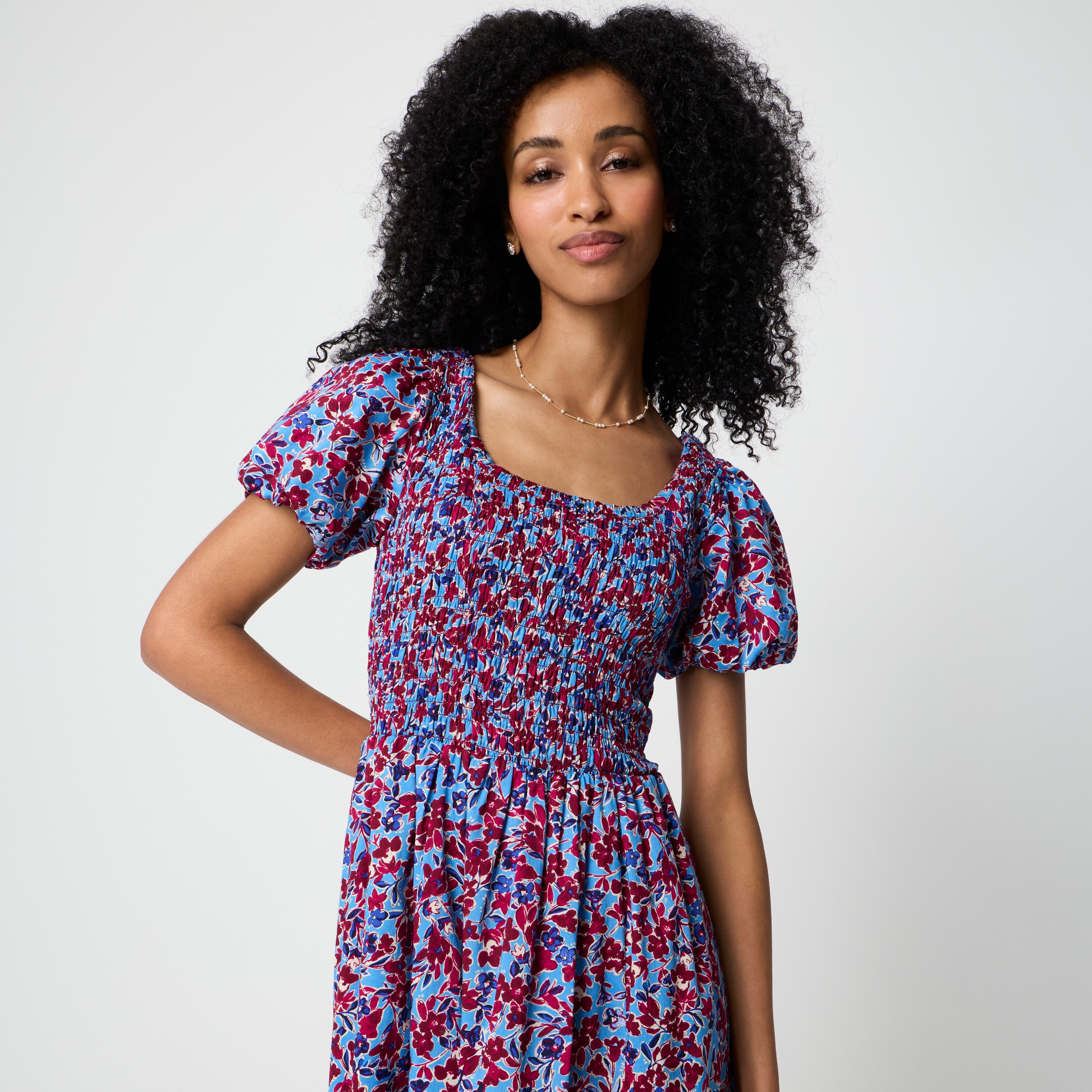 Smocked midi dress