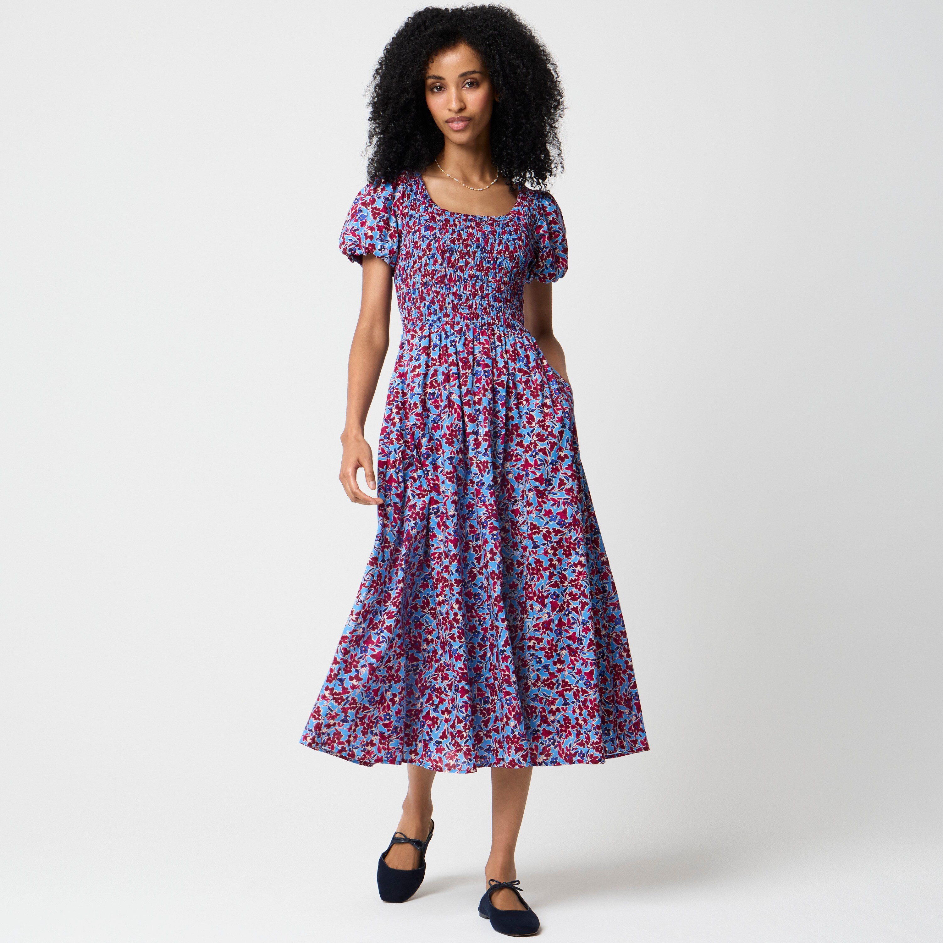 Smocked midi dress