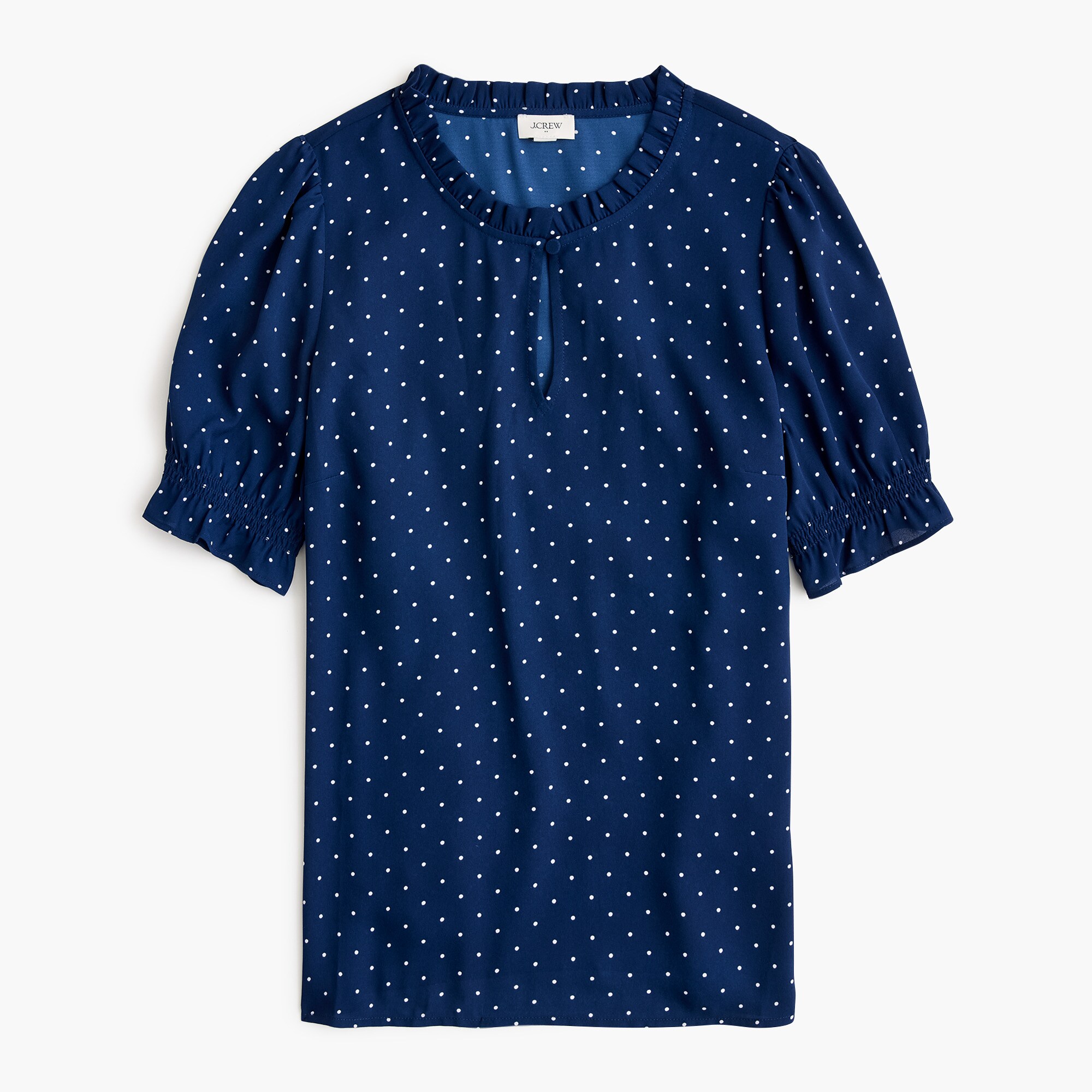 Printed ruffleneck top