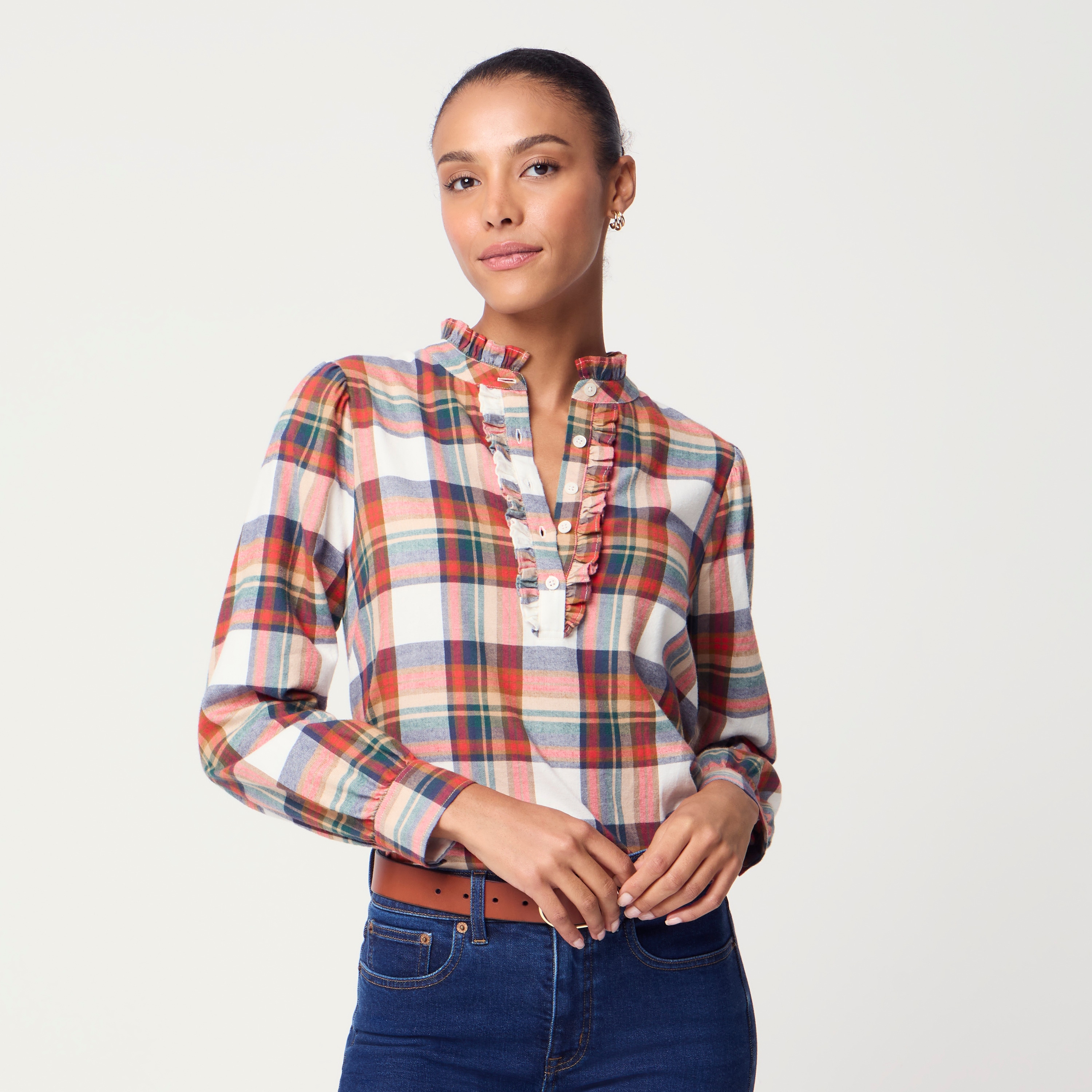 100% cotton flannel popover top