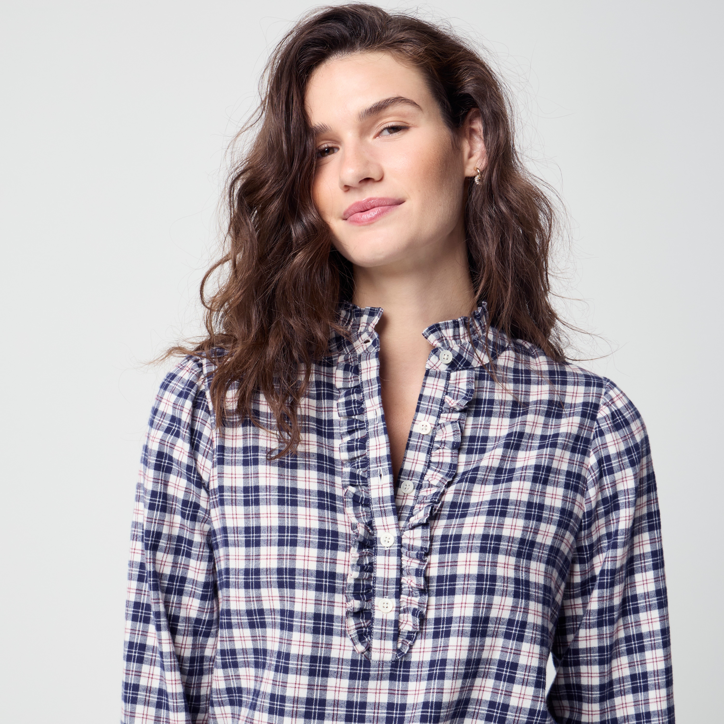 100% cotton flannel popover top