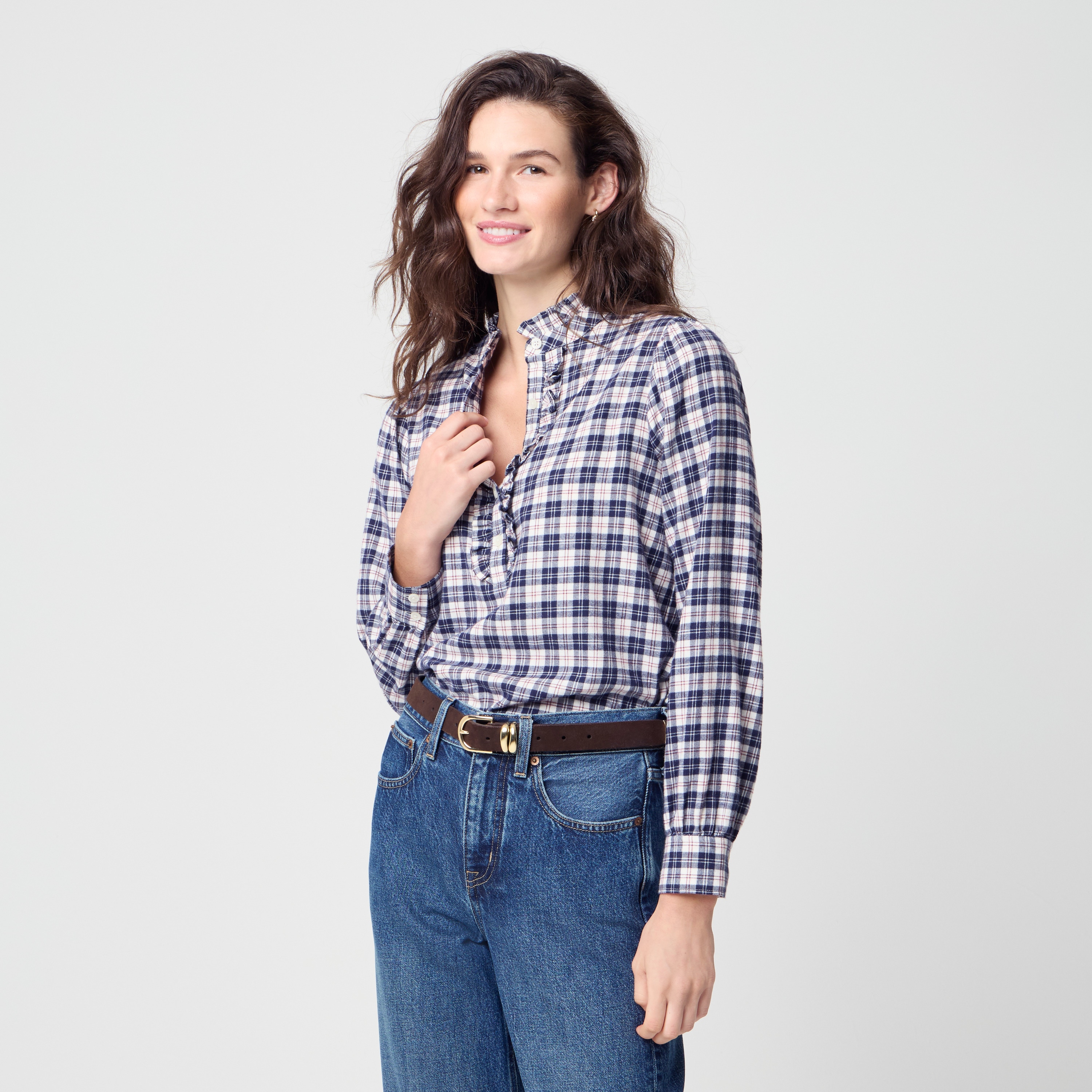 100% cotton flannel popover top