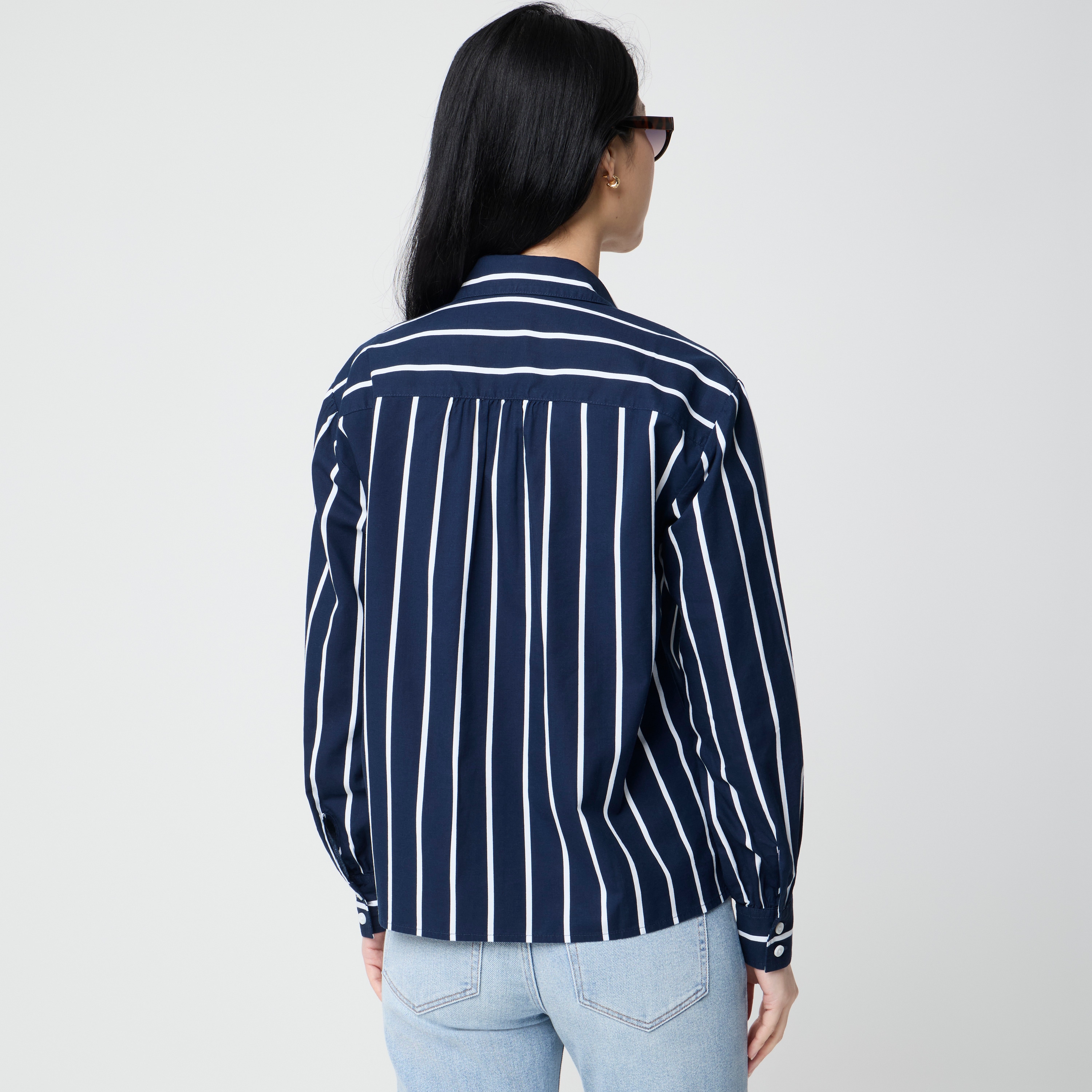 Striped button-up shirt