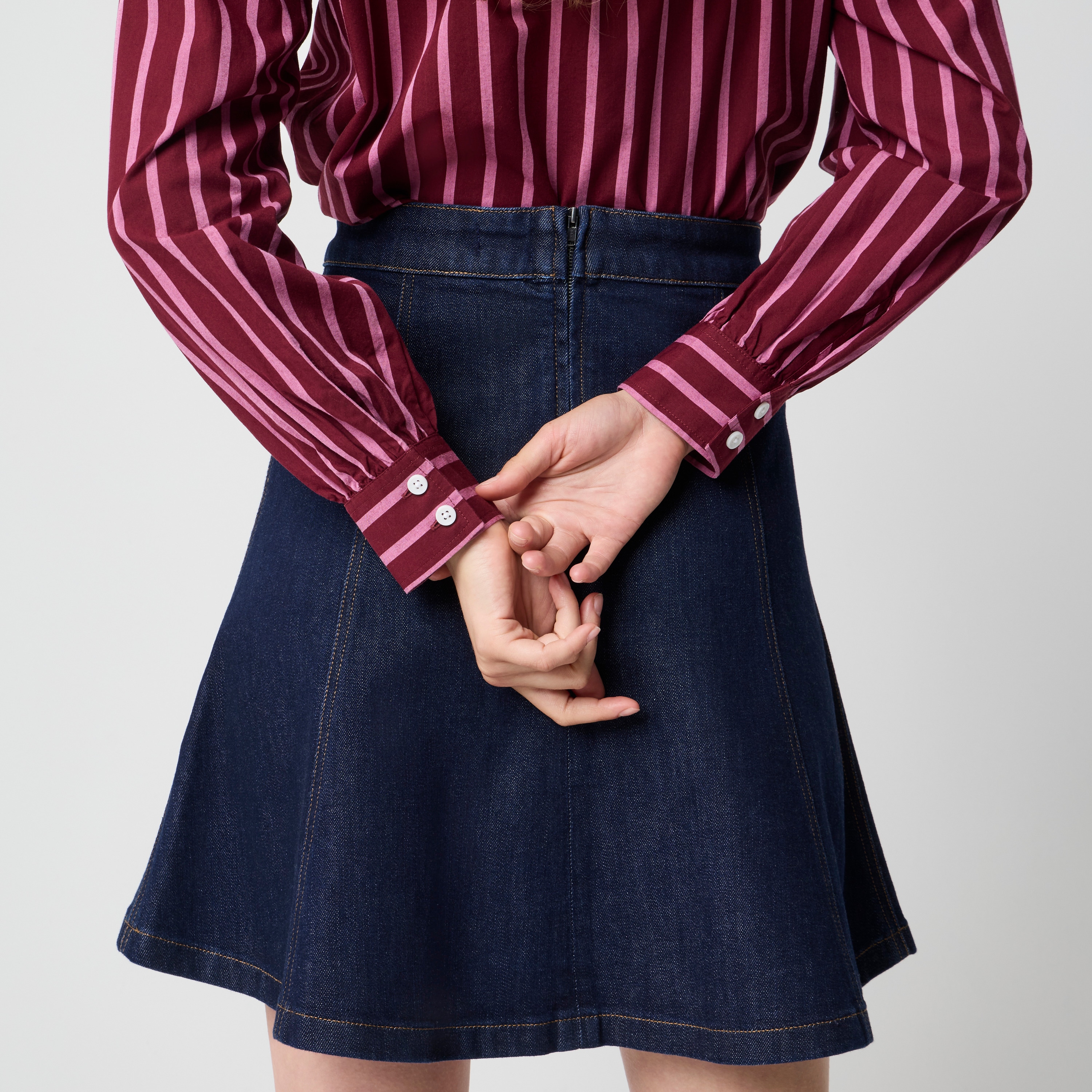 Striped button-up shirt