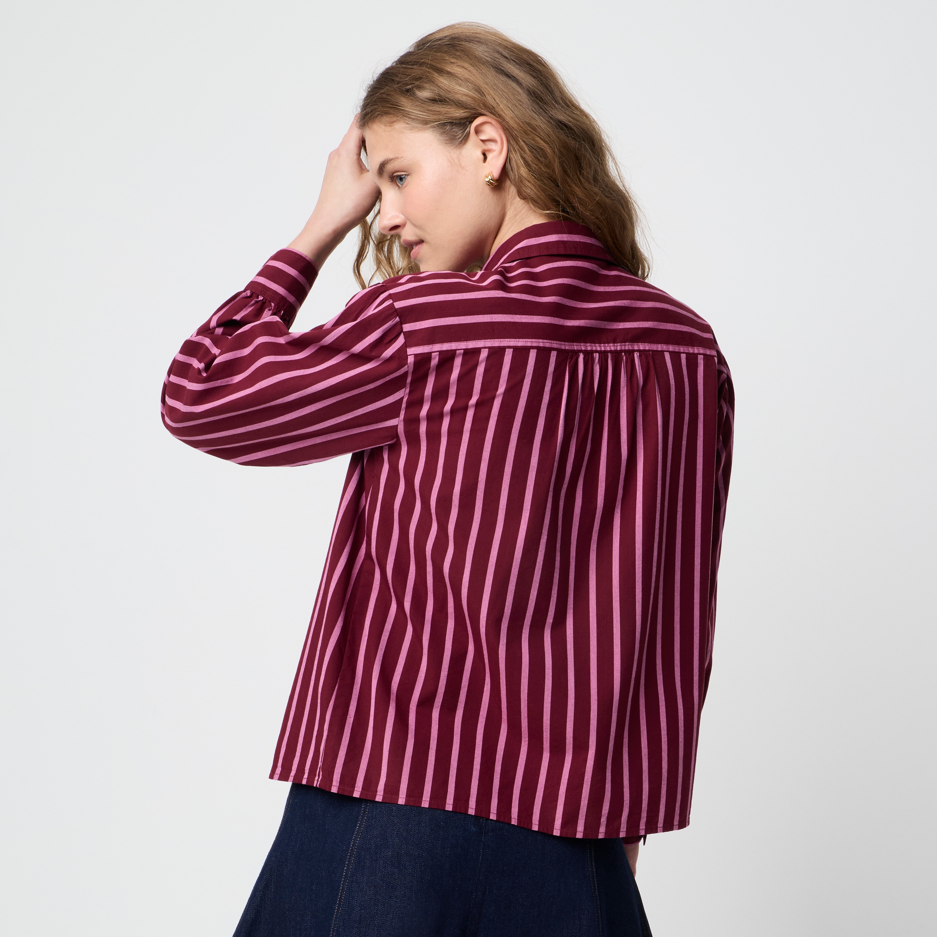 Striped button-up shirt