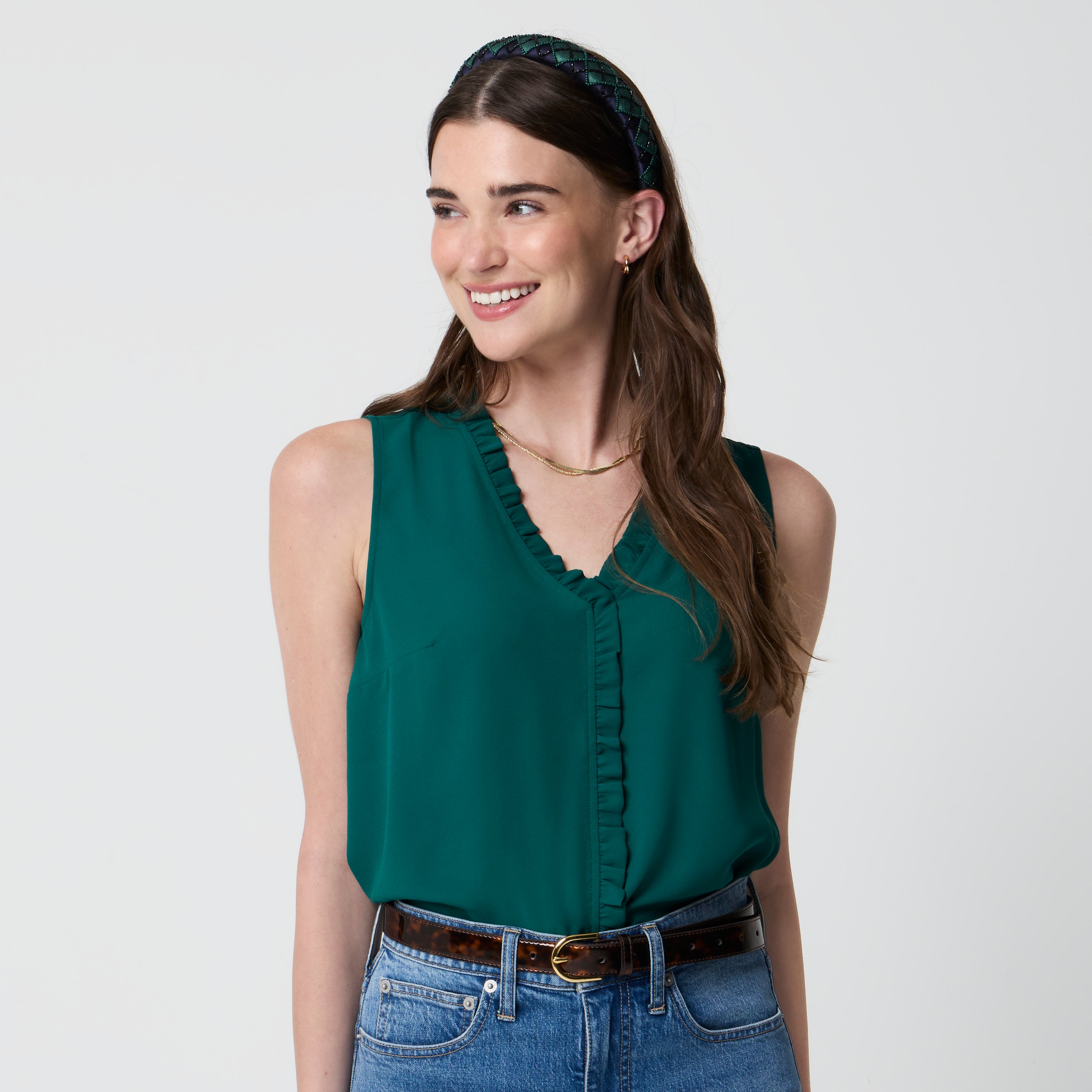 V-neck ruffle top