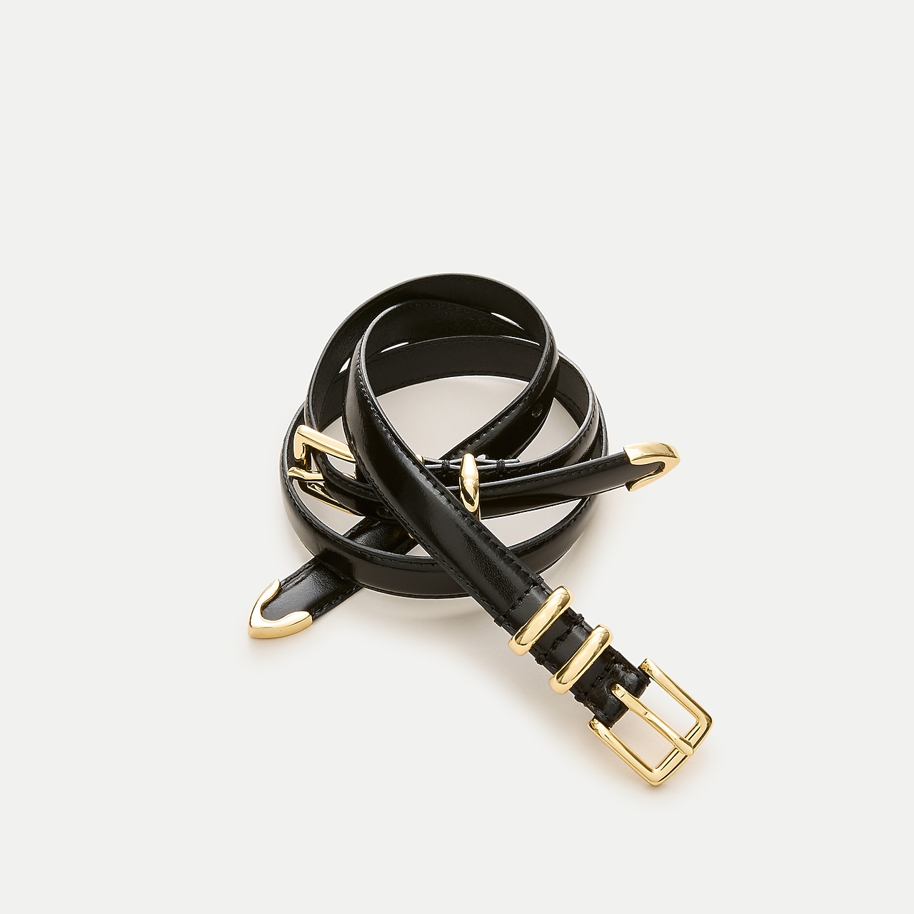 Double-buckle belt in Italian leather by J.Crew