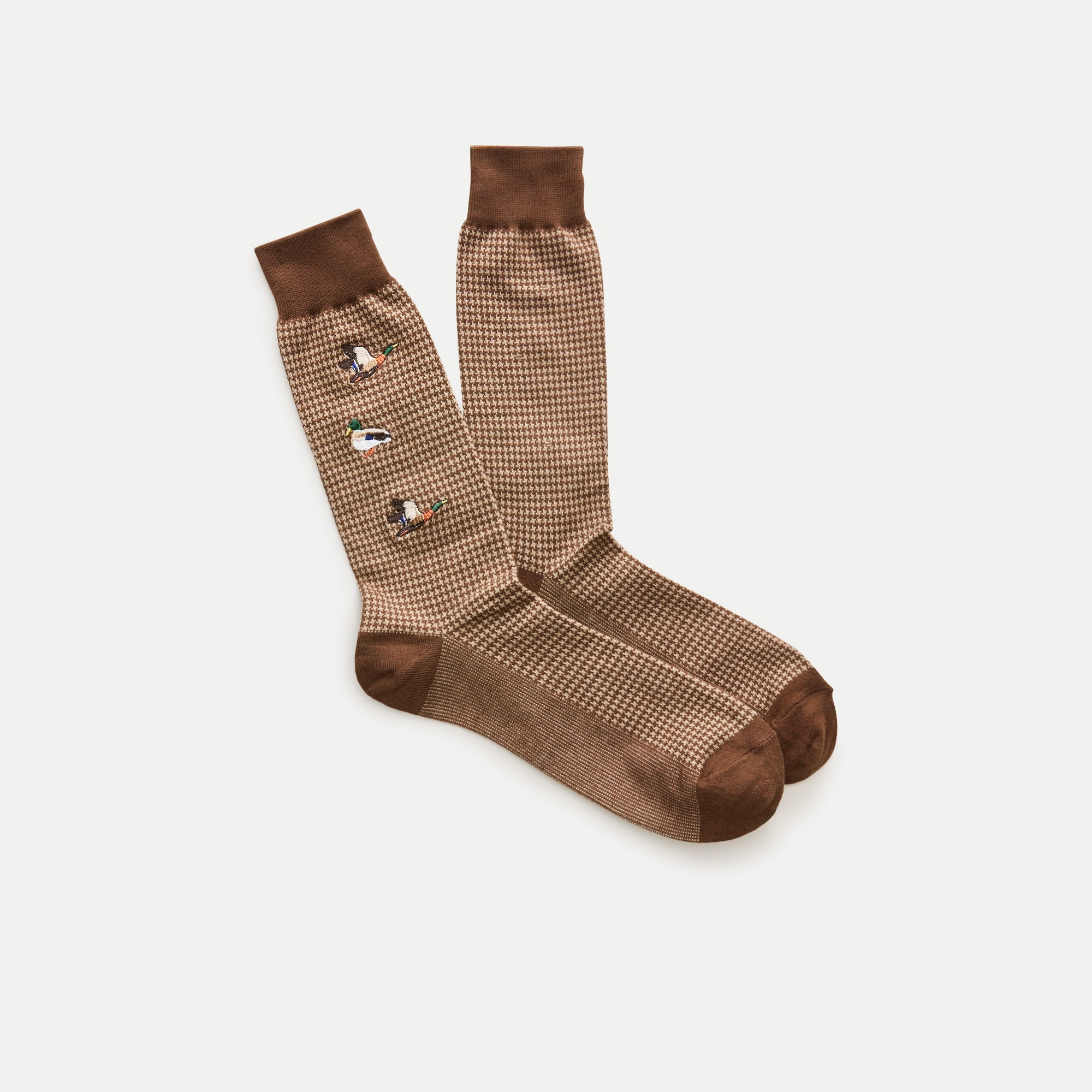 Duck-houndstooth critter socks