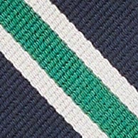 English silk striped tie GREEN SILVER STRIPE