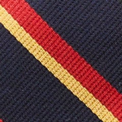 English silk striped tie YELLOW RED NAVY STRIPE