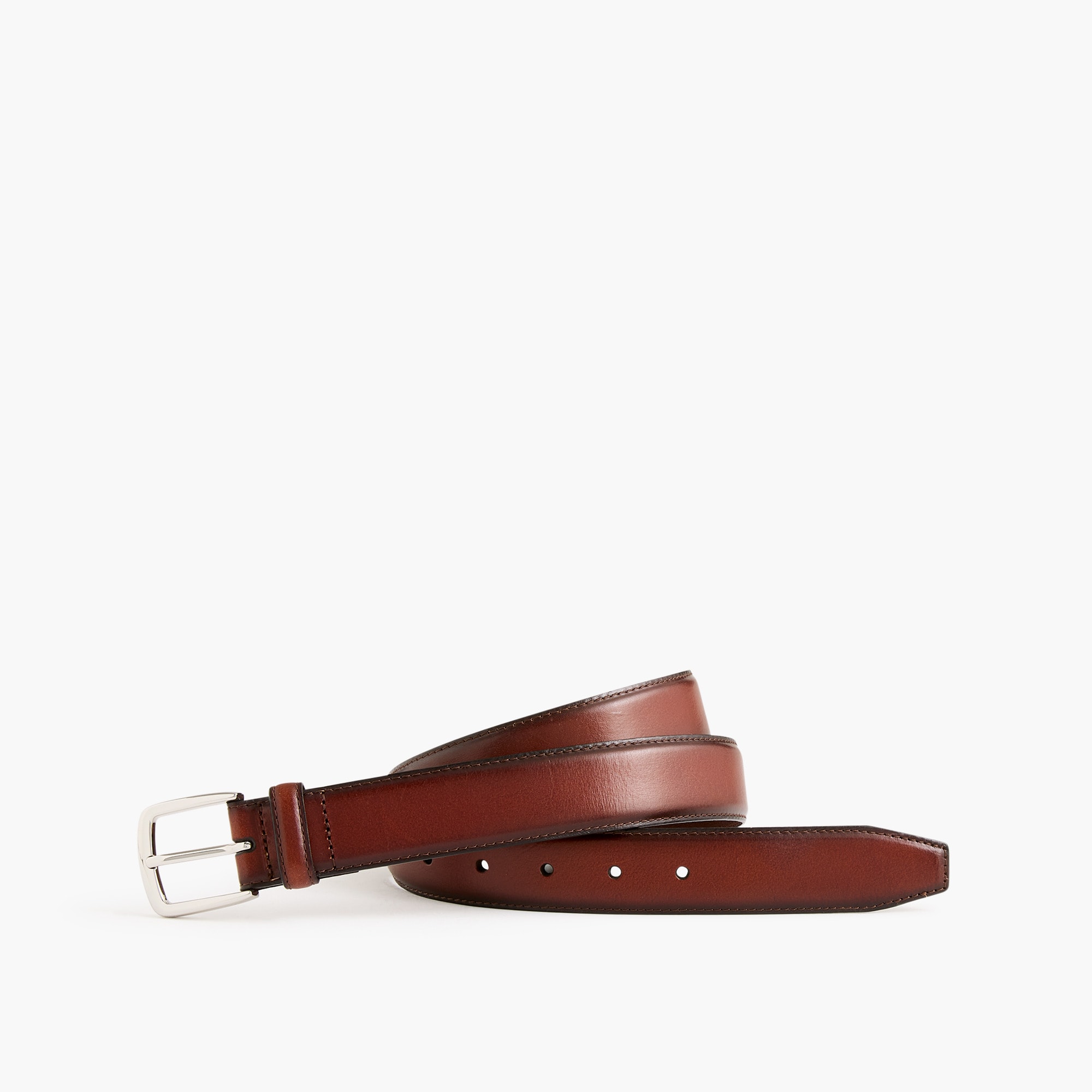 Burnished leather dress belt