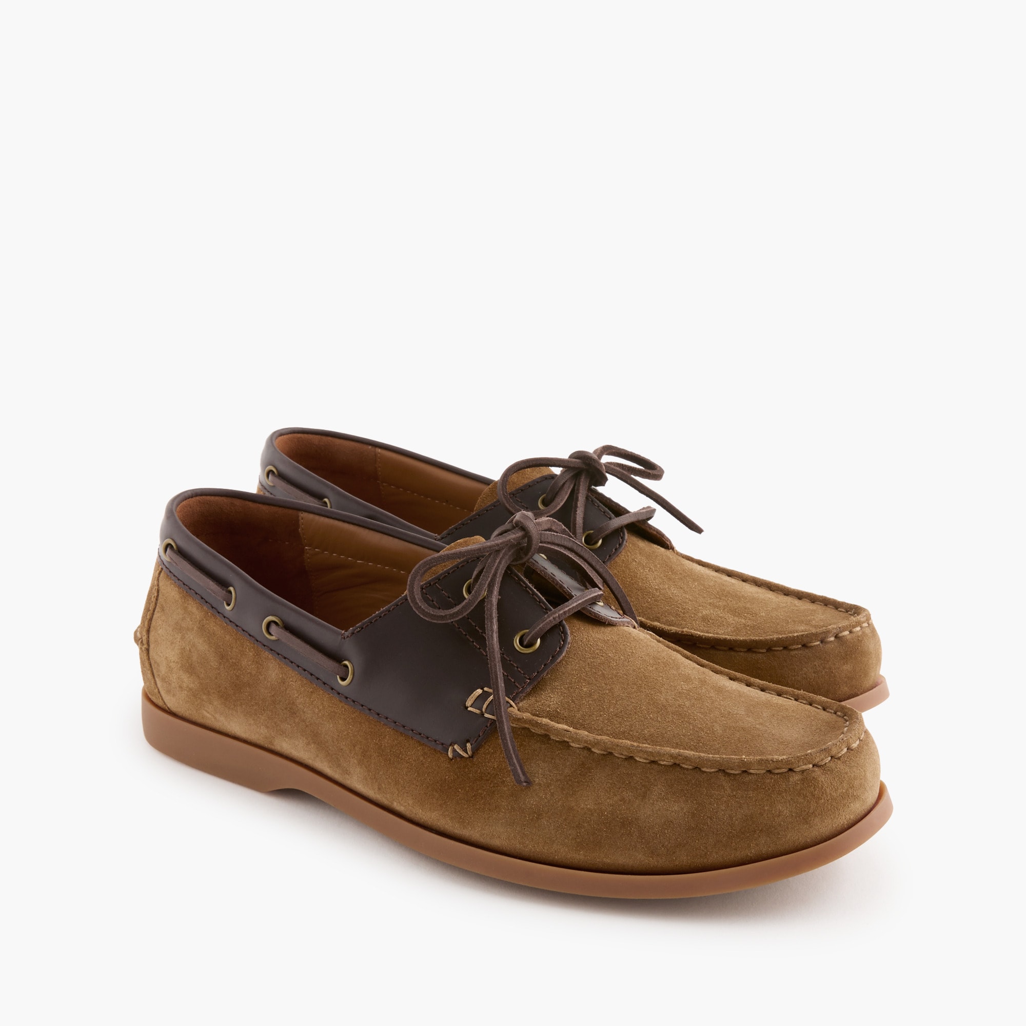 Suede and leather boat shoes