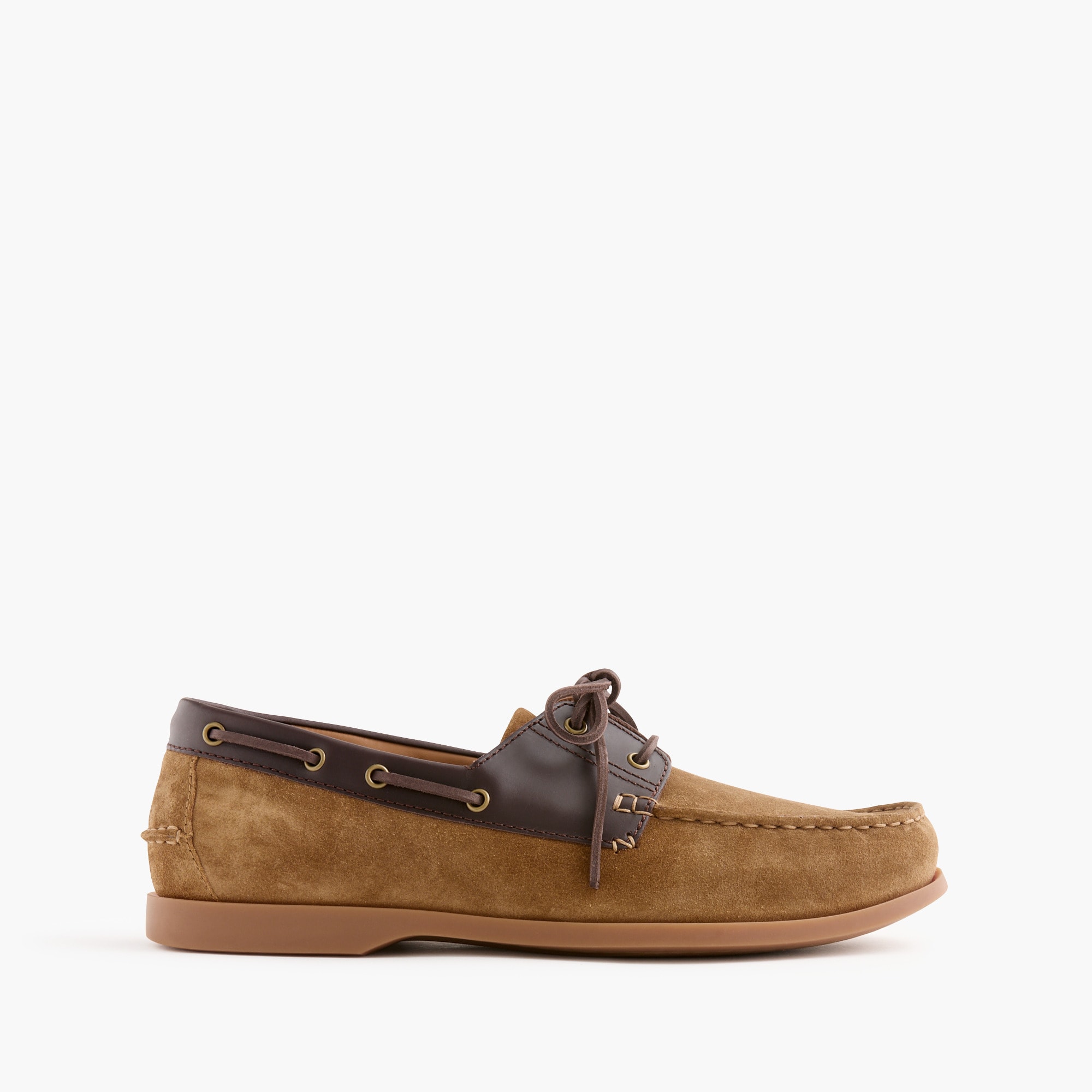 Suede and leather boat shoes