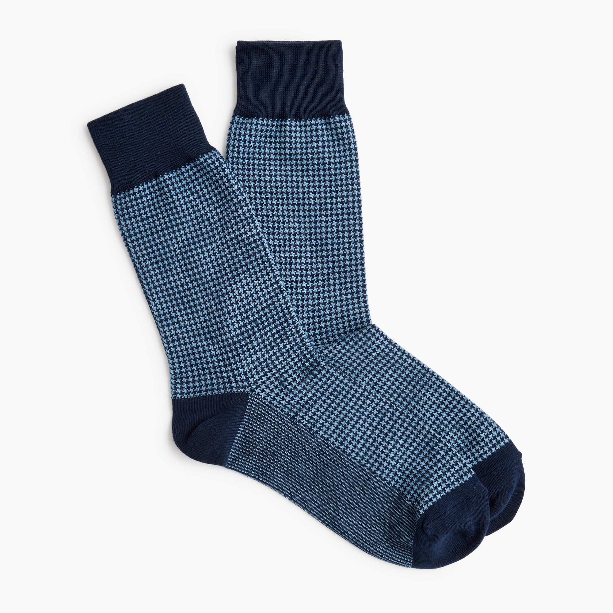 Navy-blue houndstooth socks