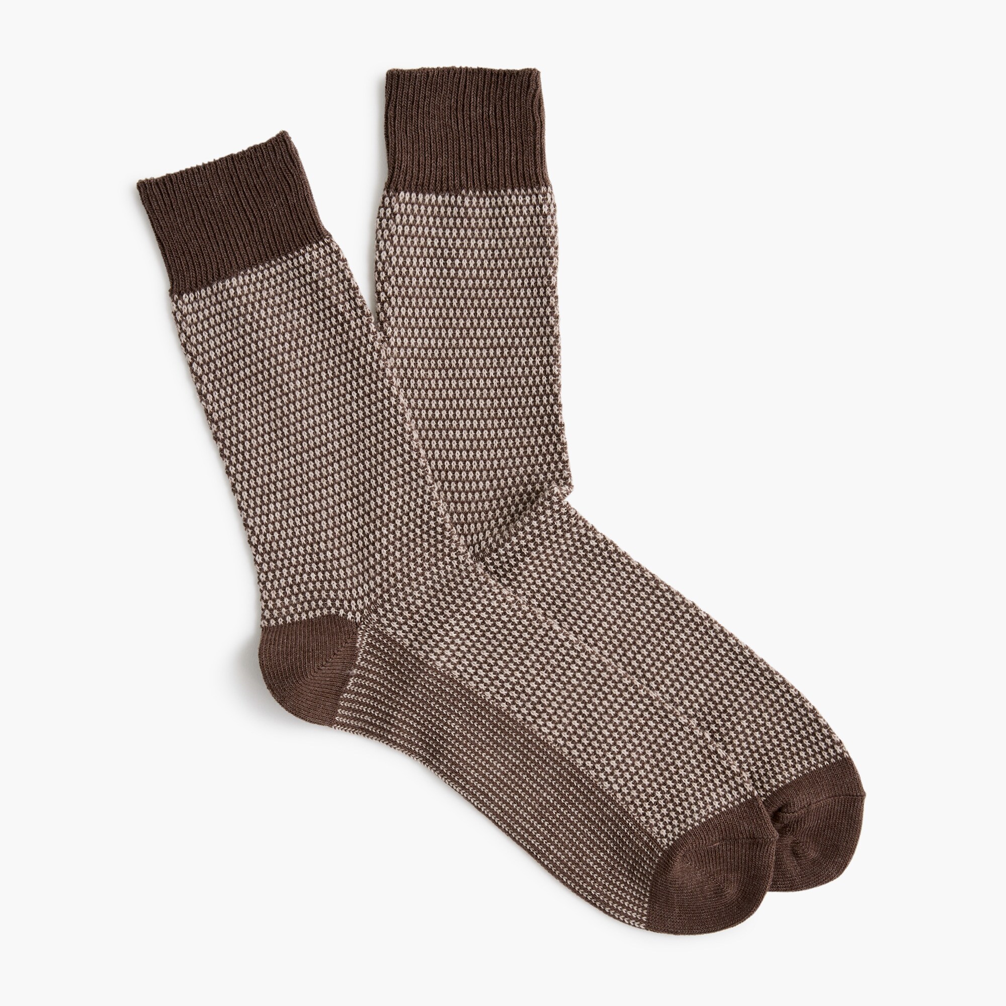 brown bird's-eye socks for men