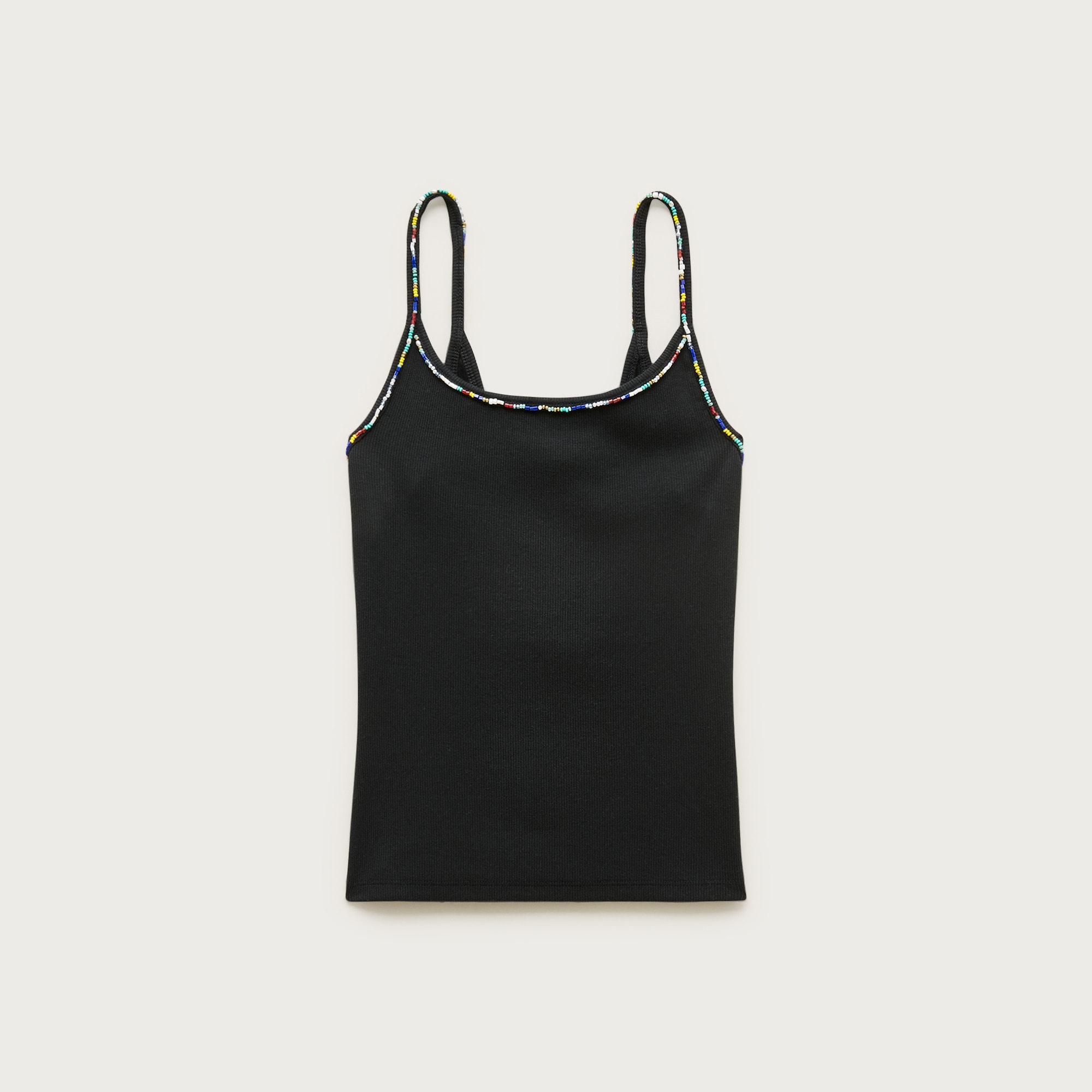 Perfect rib slim-fit camisole with beads