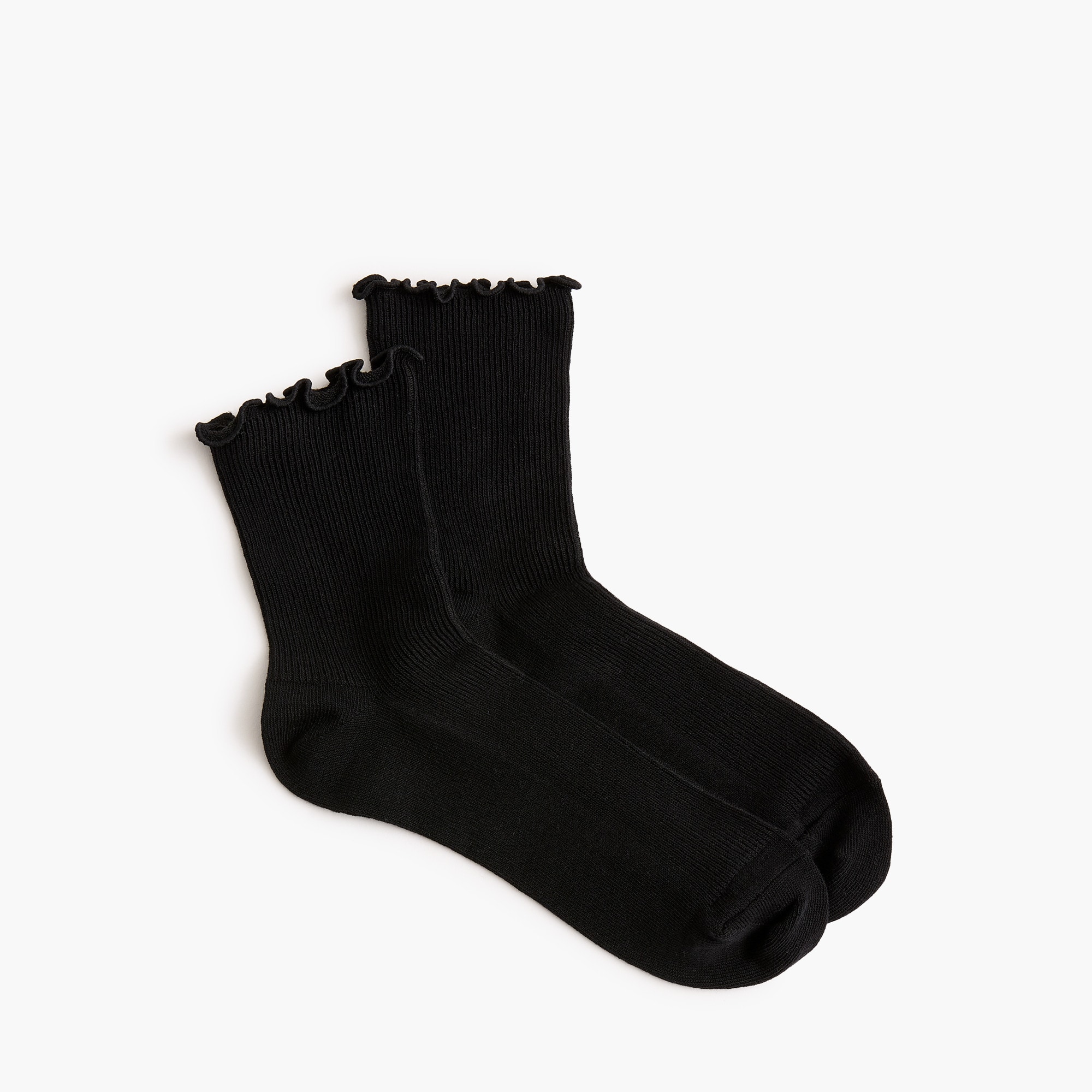 Ribbed ruffle boot socks