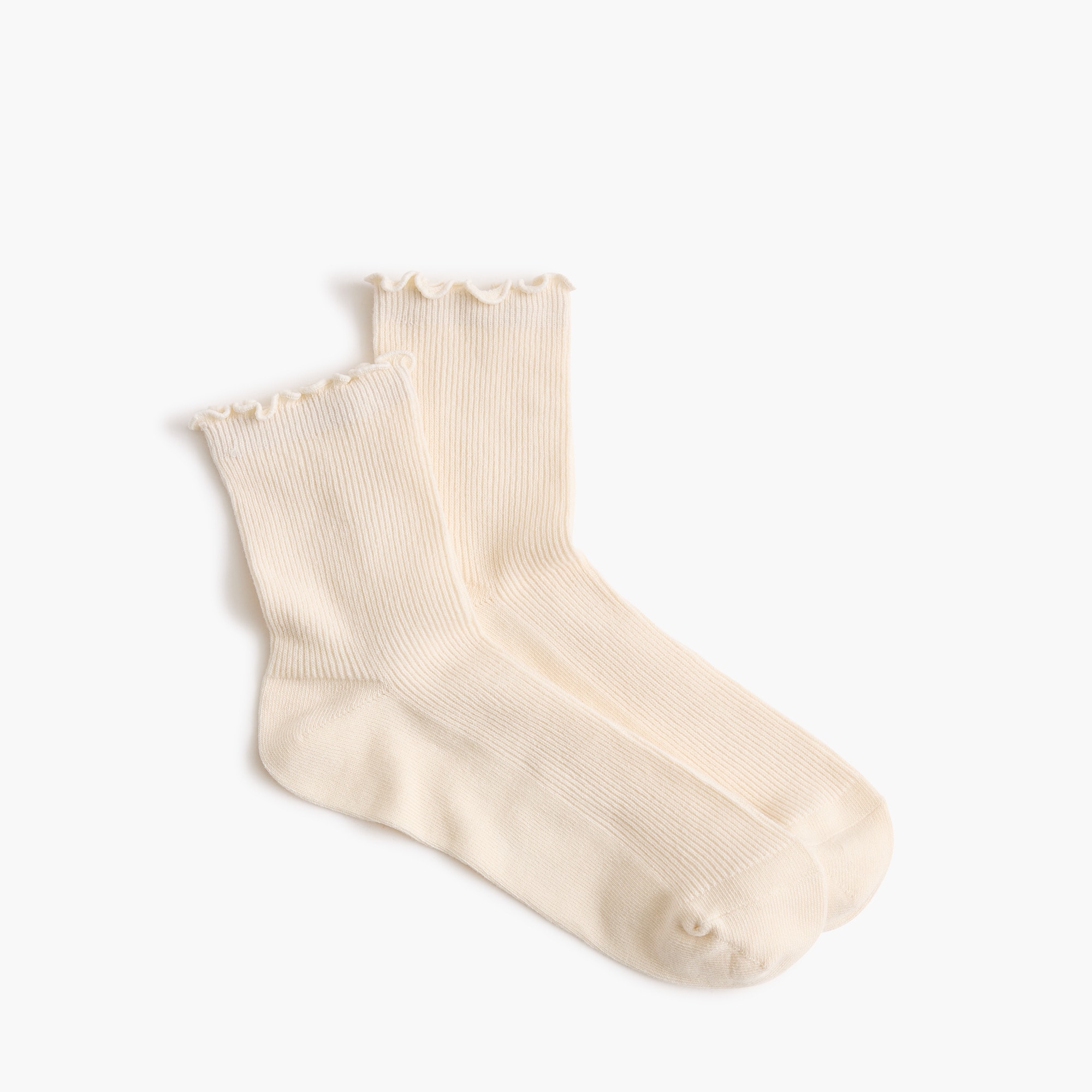 Ribbed ruffle boot socks