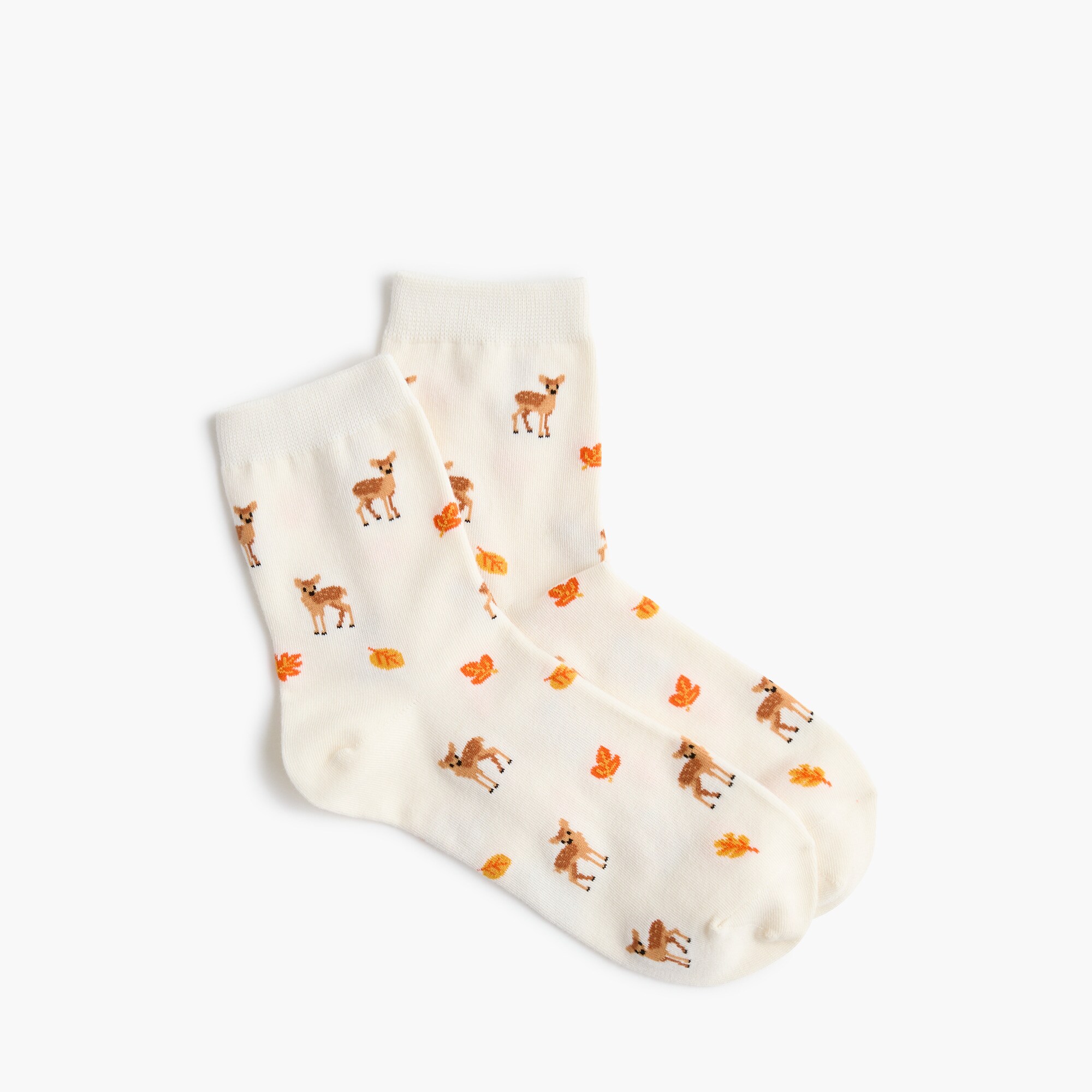 Deer and leaves boot socks