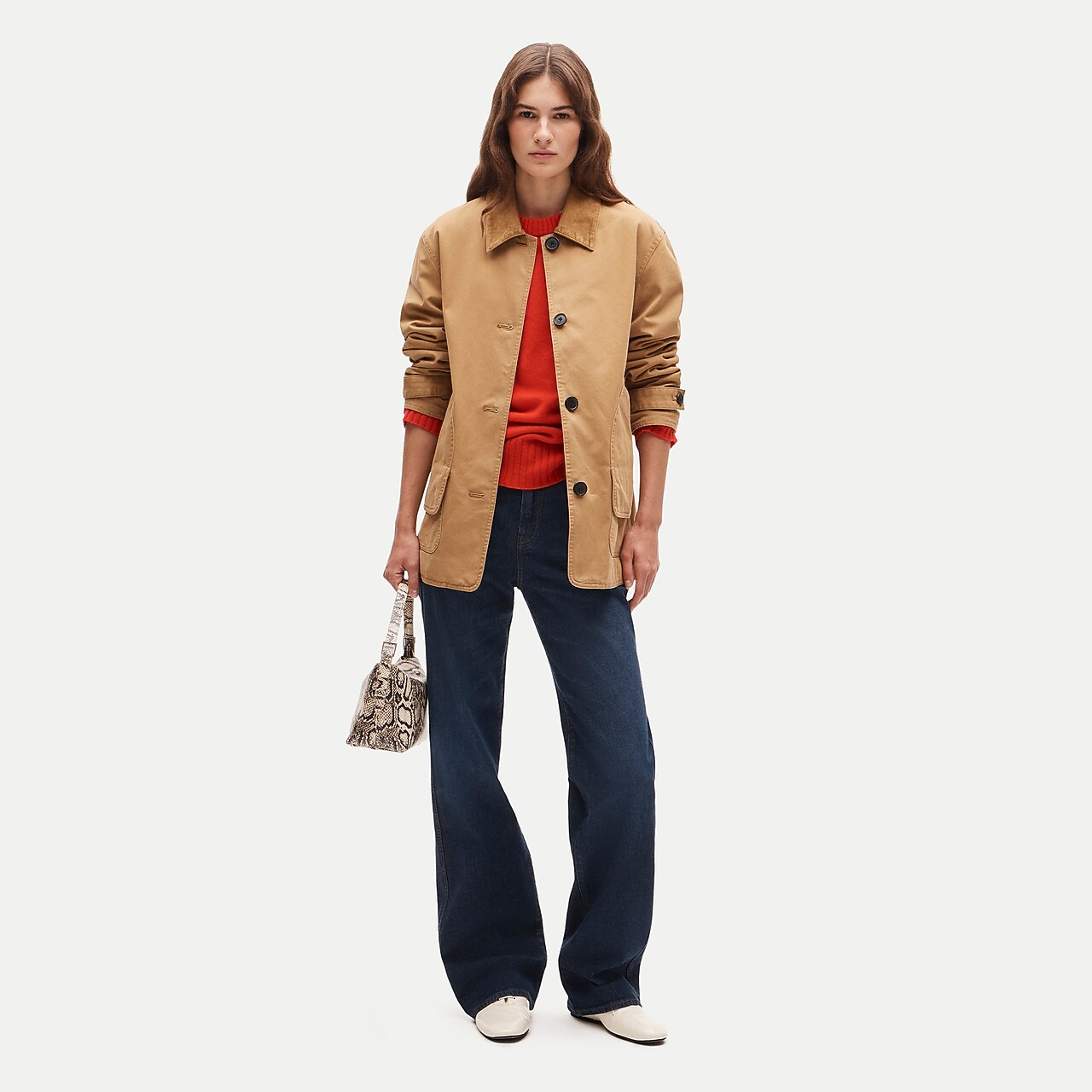 New Lady Day Topcoat In Italian Double-cloth Wool Blend For Women
