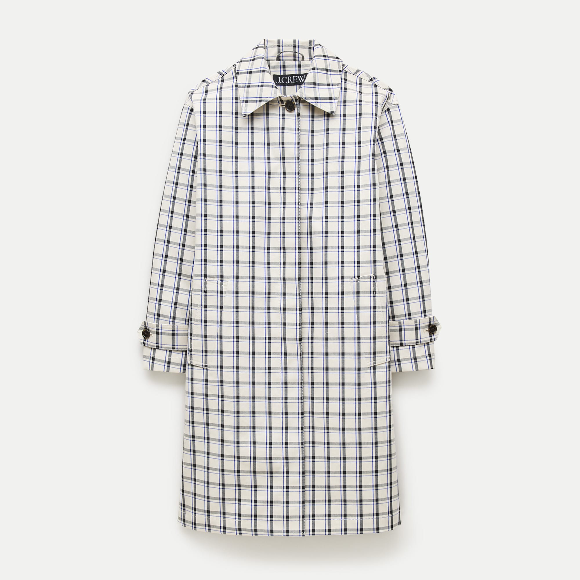 Soho car coat in plaid double-faced cotton