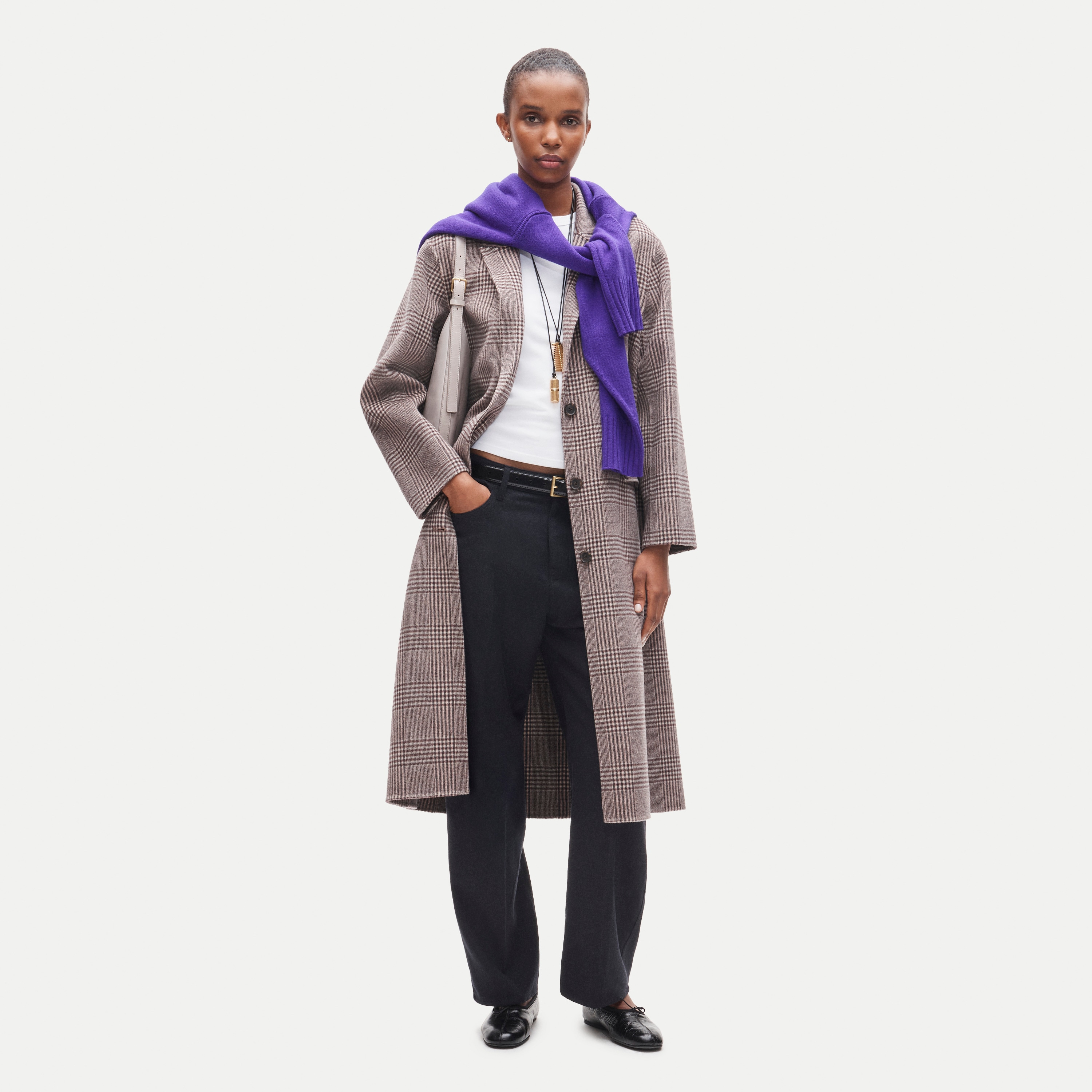 Chiara coat in plaid double faced
