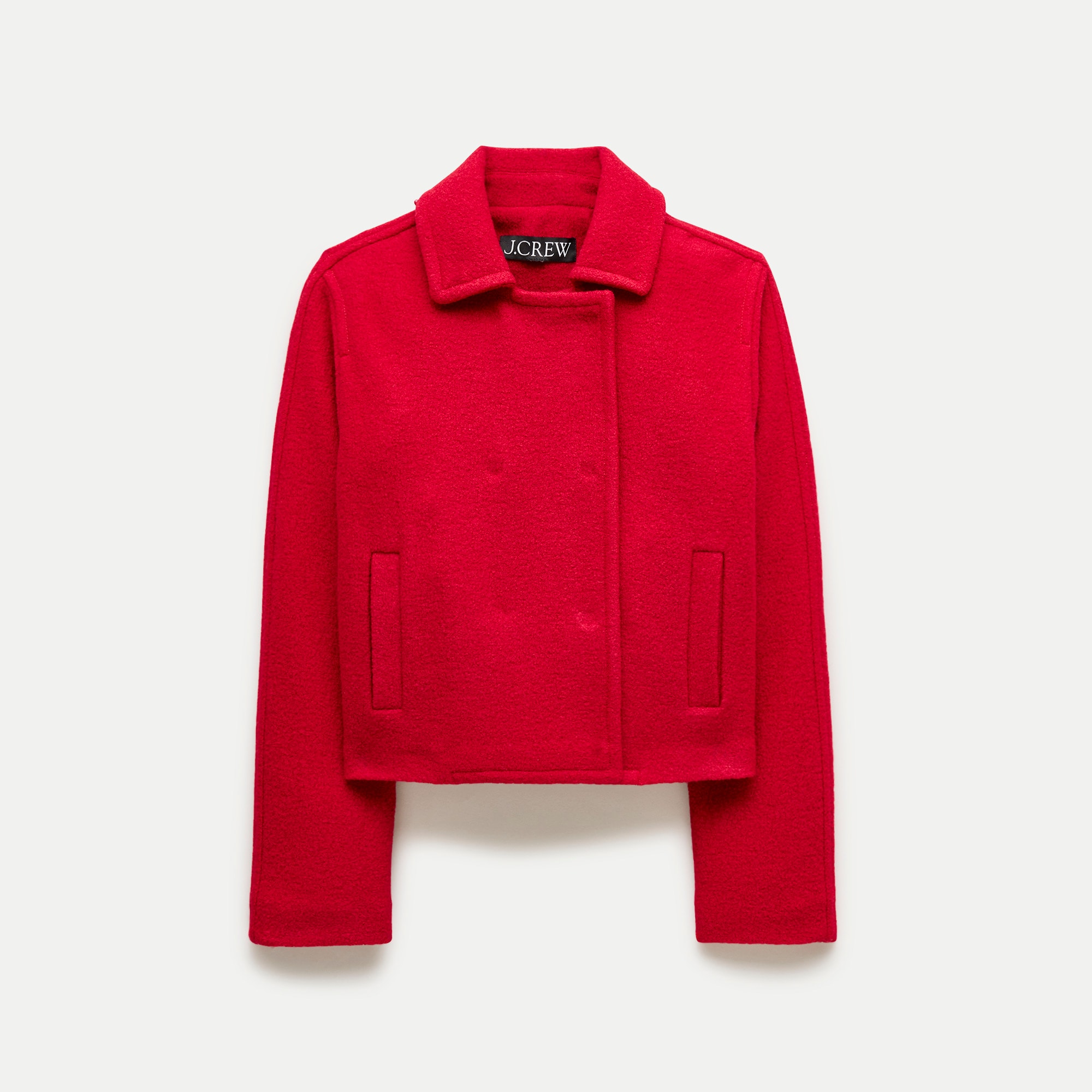 Double-breasted jacket in boiled wool