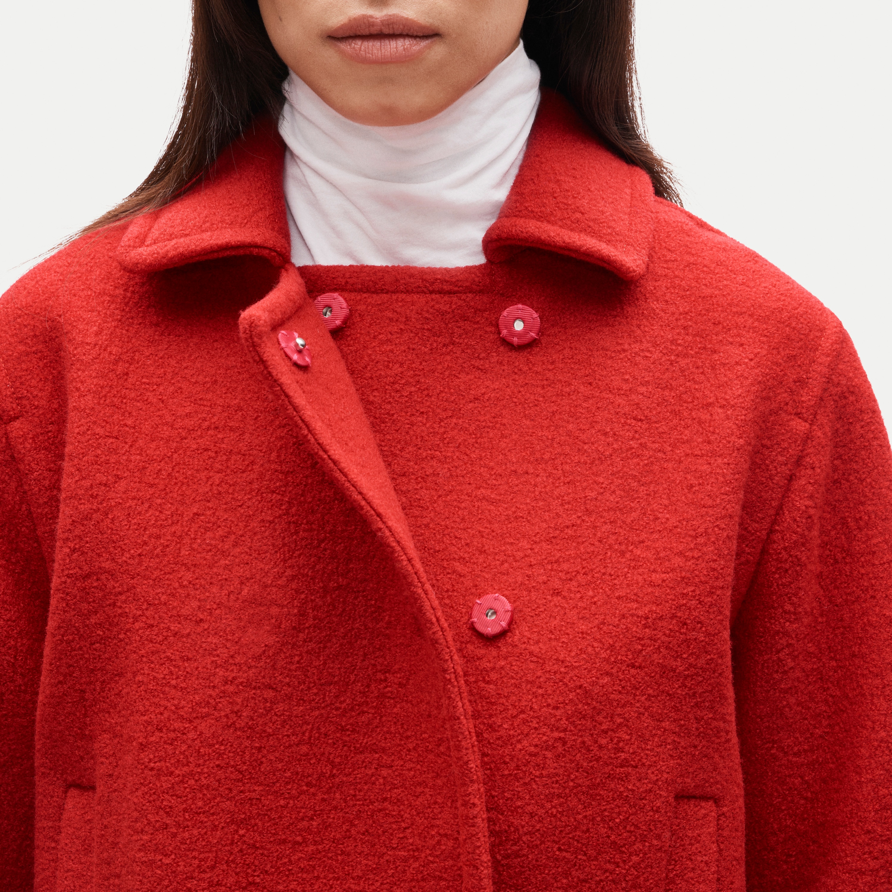 Double-breasted jacket in boiled wool