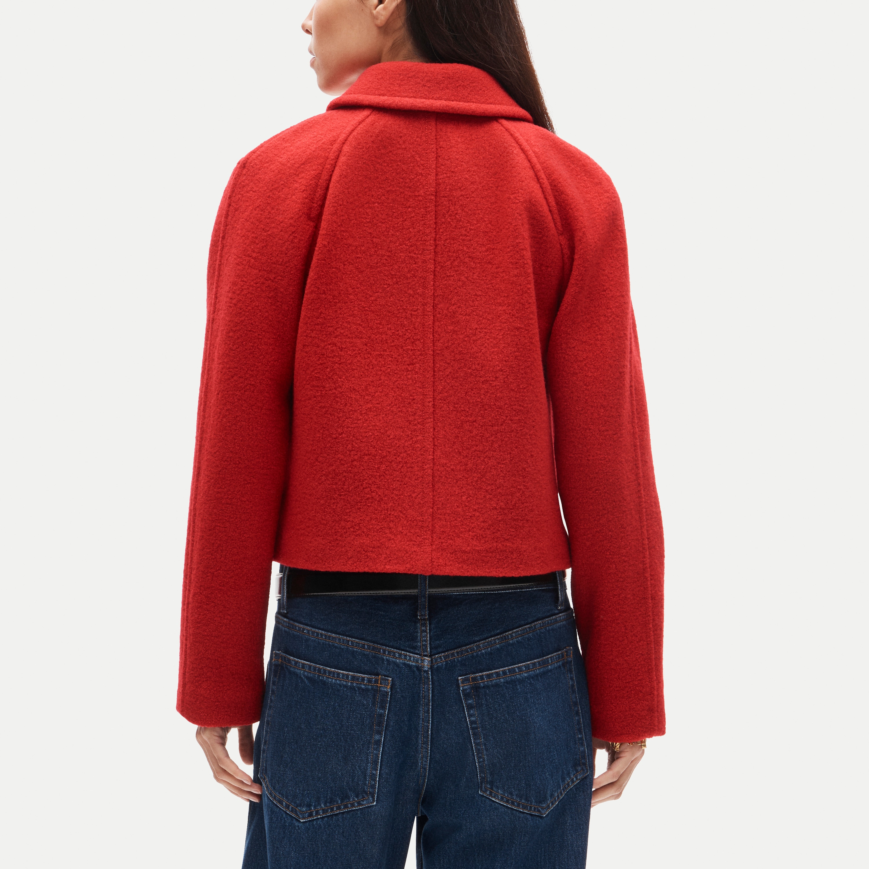 Double-breasted jacket in boiled wool