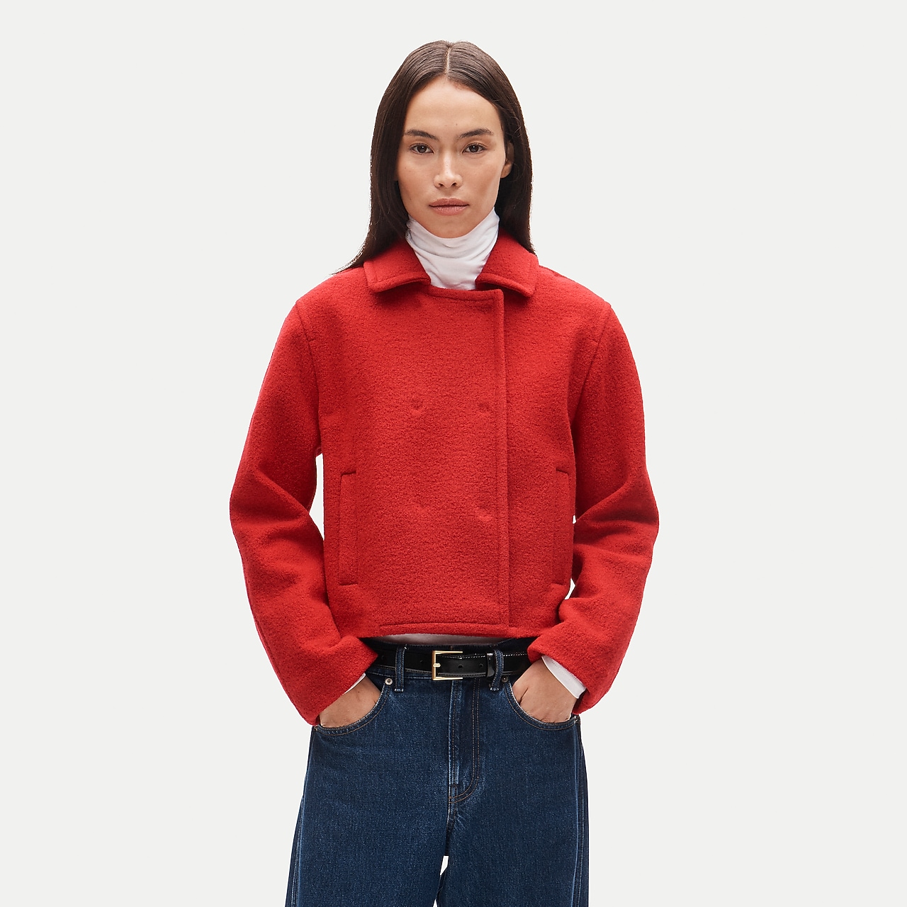 Double-breasted jacket in boiled wool by J.Crew