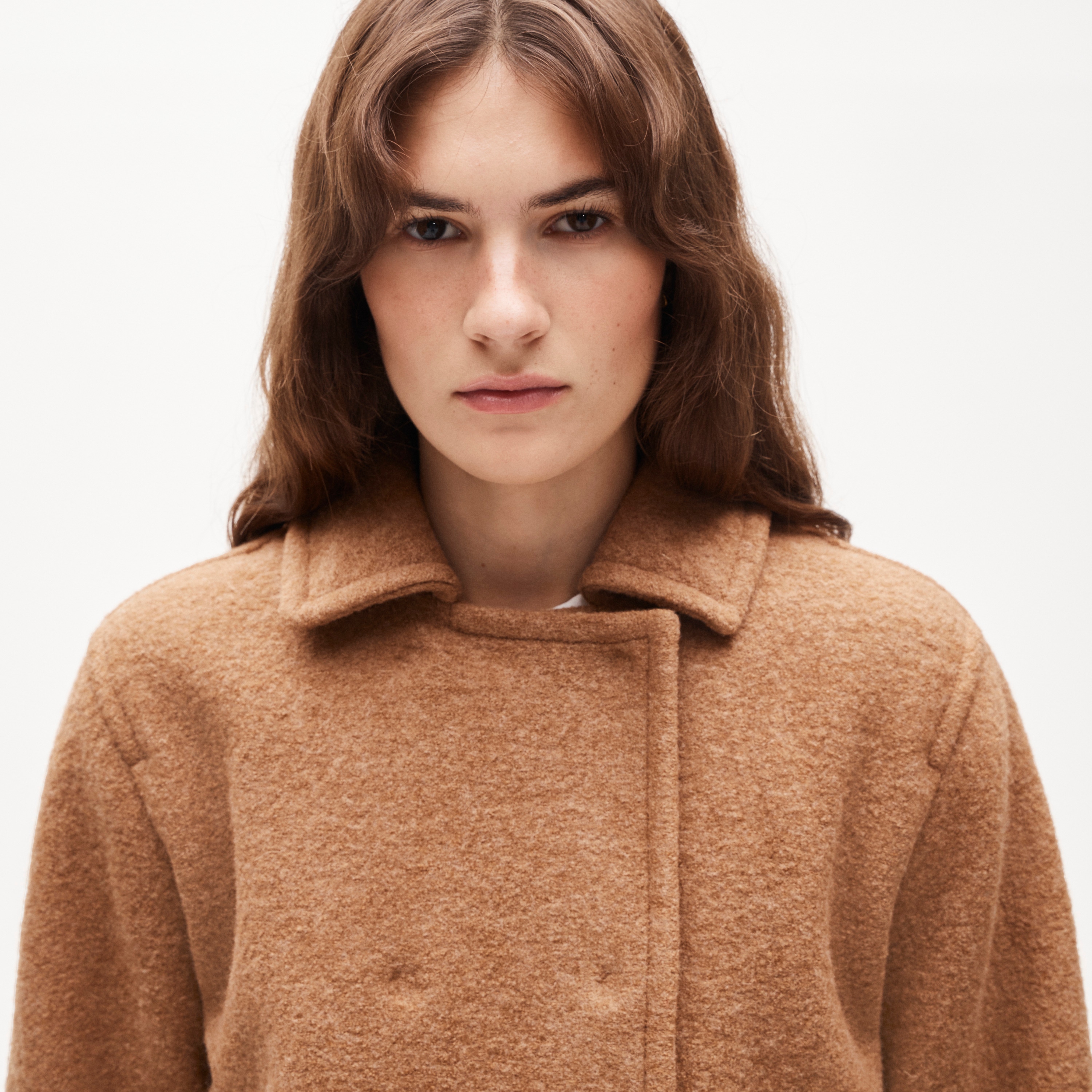 Double-breasted jacket in boiled wool