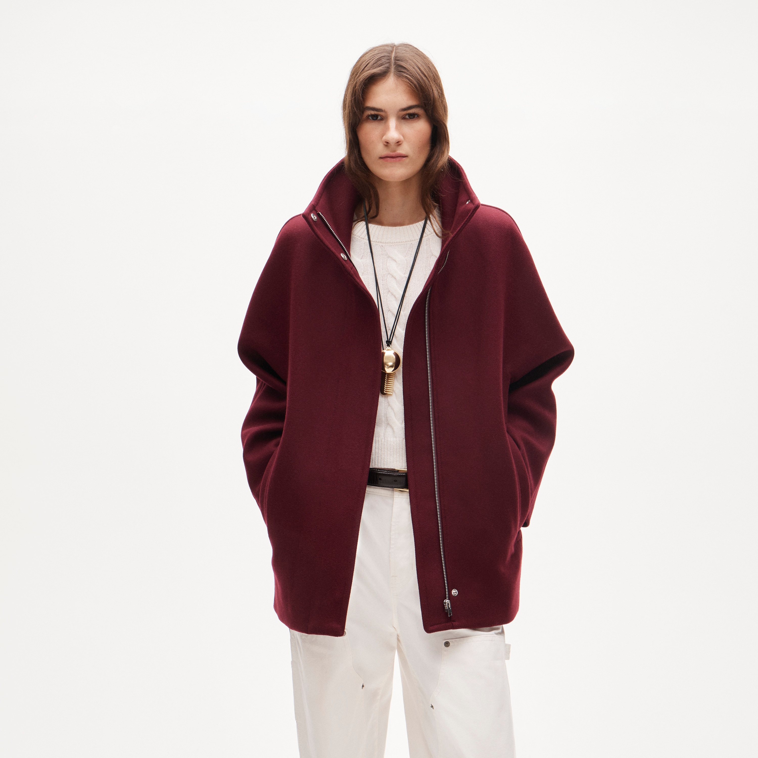 Luciana coat in wool-blend melton