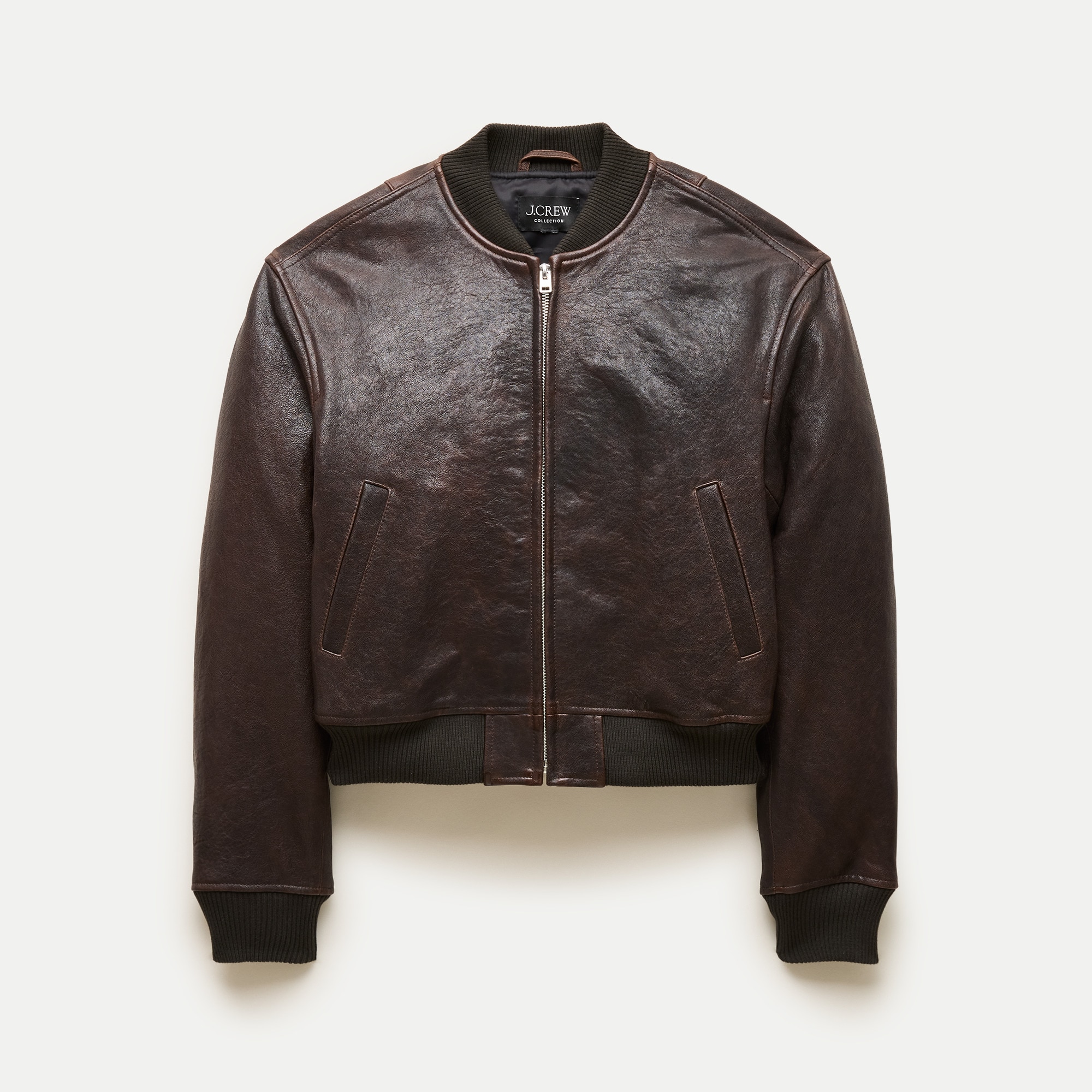 Collection leather bomber jacket
